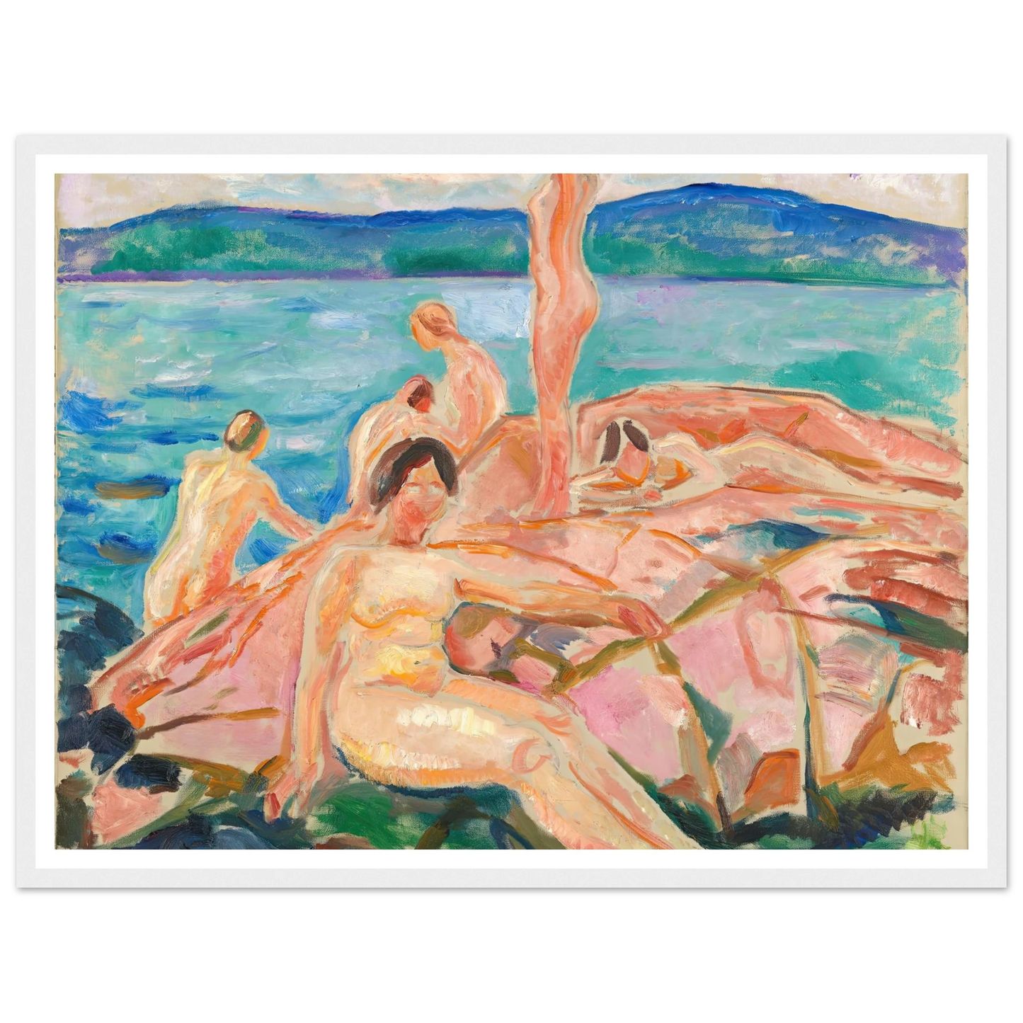 Midsummer (1915) Art Print | Edvard Munch - Framed Poster - 30x40 cm / 12x16″ - Black frame