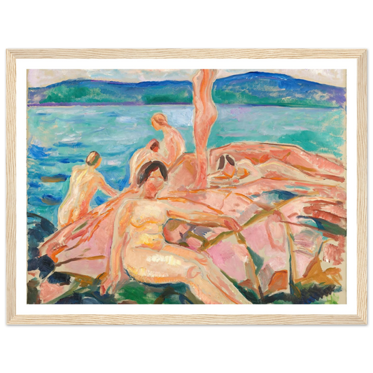 Midsummer (1915) Art Print | Edvard Munch - Framed Poster - 30x40 cm / 12x16″ - Black frame