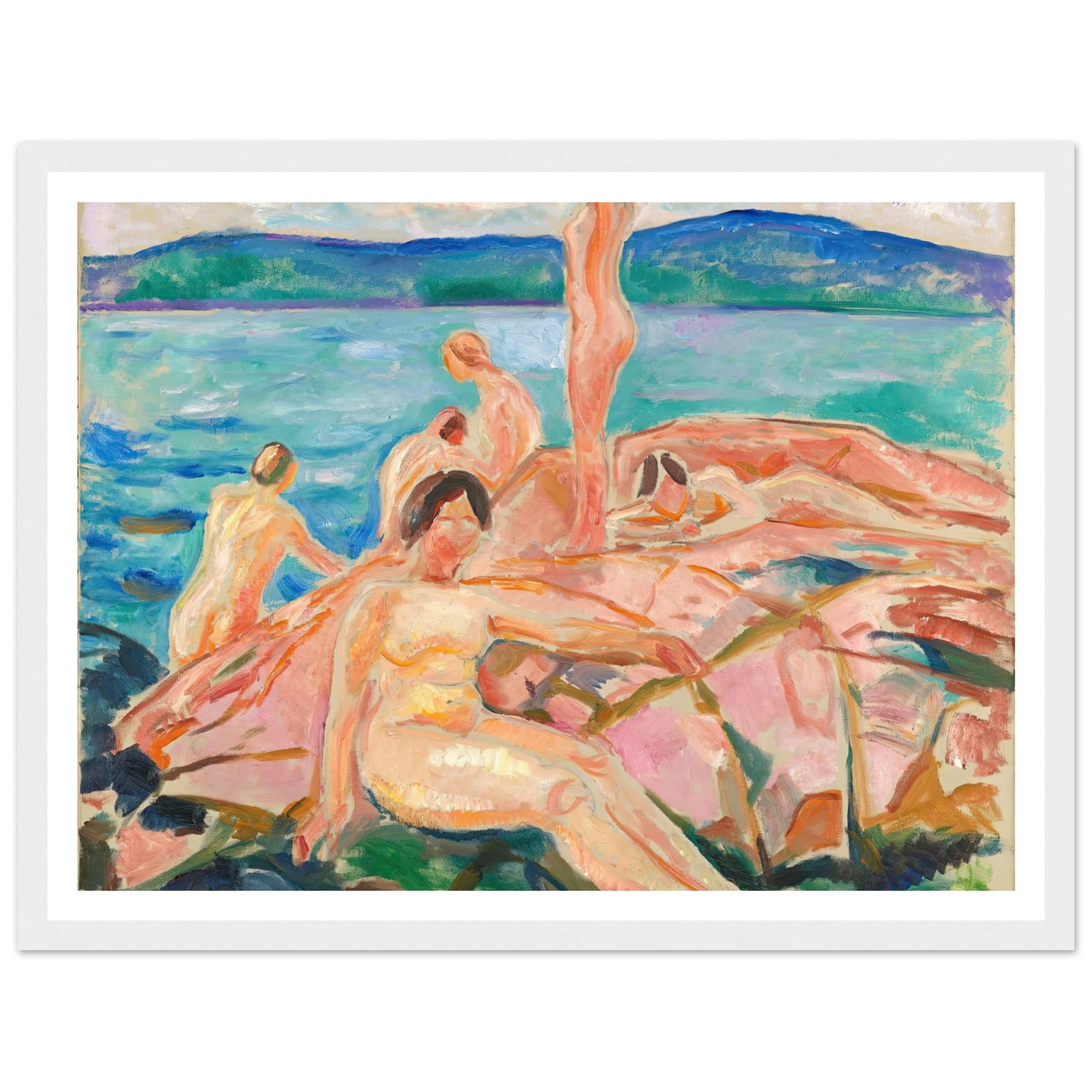 Midsummer (1915) Art Print | Edvard Munch - Framed Poster - 30x40 cm / 12x16″ - Black frame