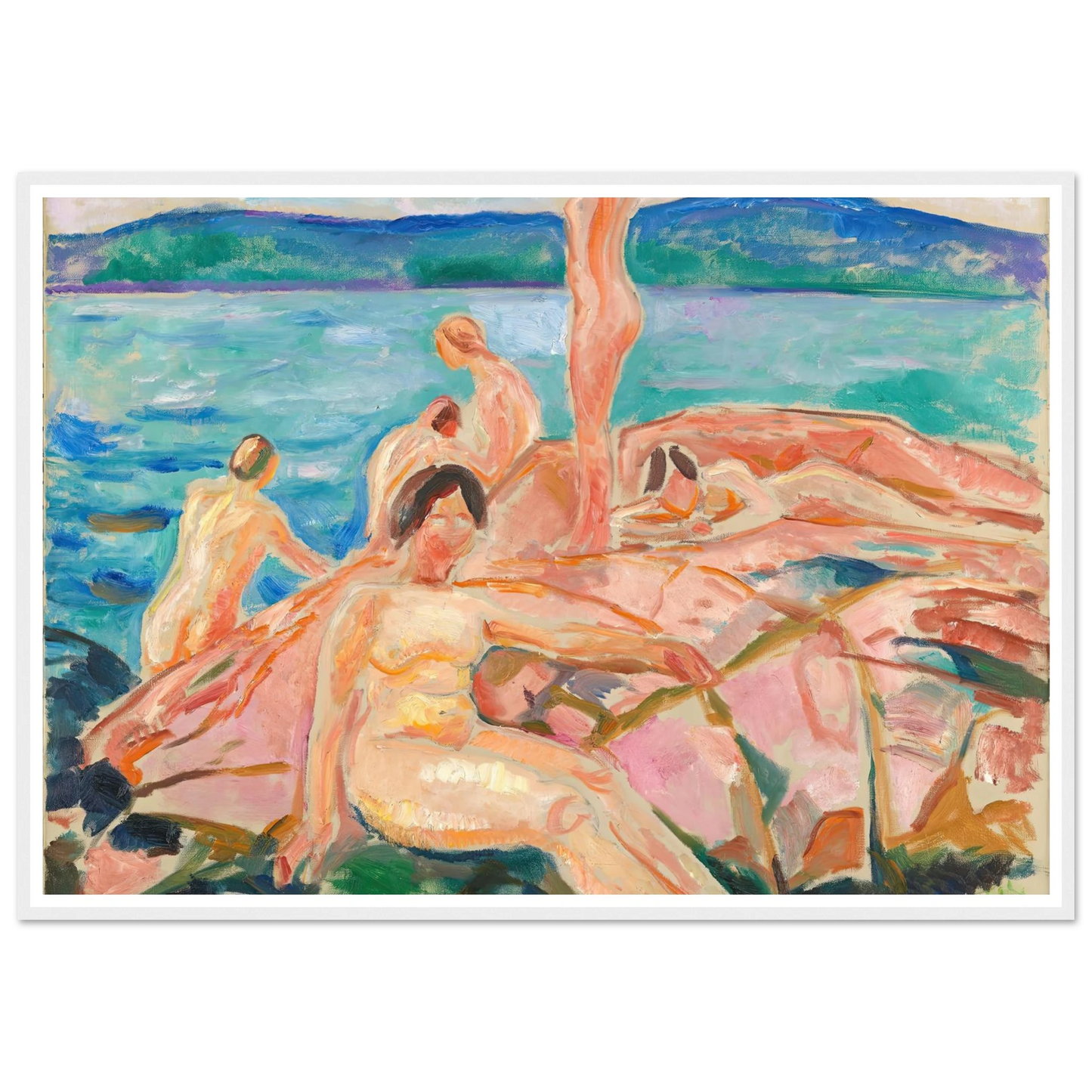 Midsummer (1915) Art Print | Edvard Munch - Framed Poster - 30x40 cm / 12x16″ - Black frame