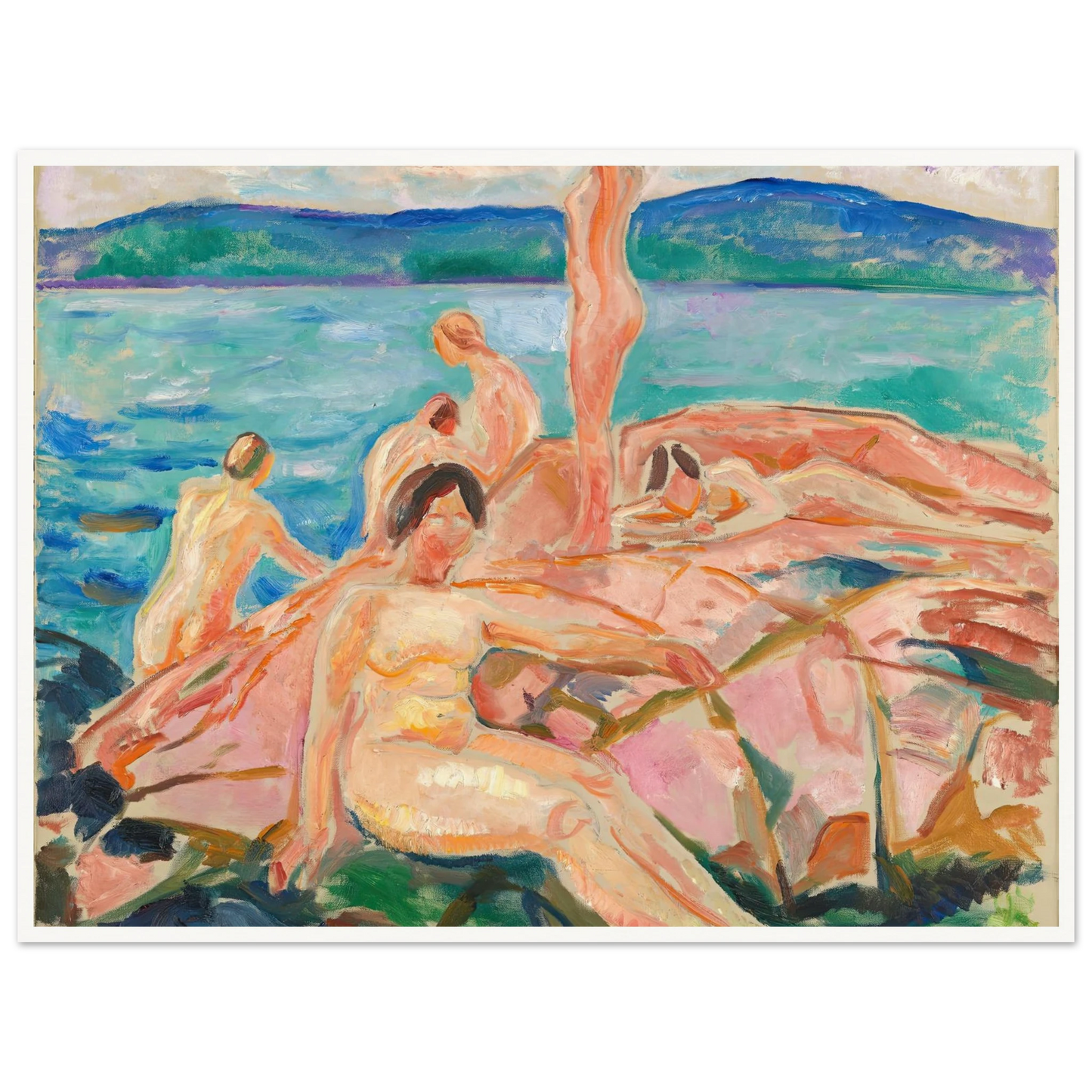 Midsummer (1915) Art Print | Edvard Munch - Framed Poster - 30x40 cm / 12x16″ - Black frame