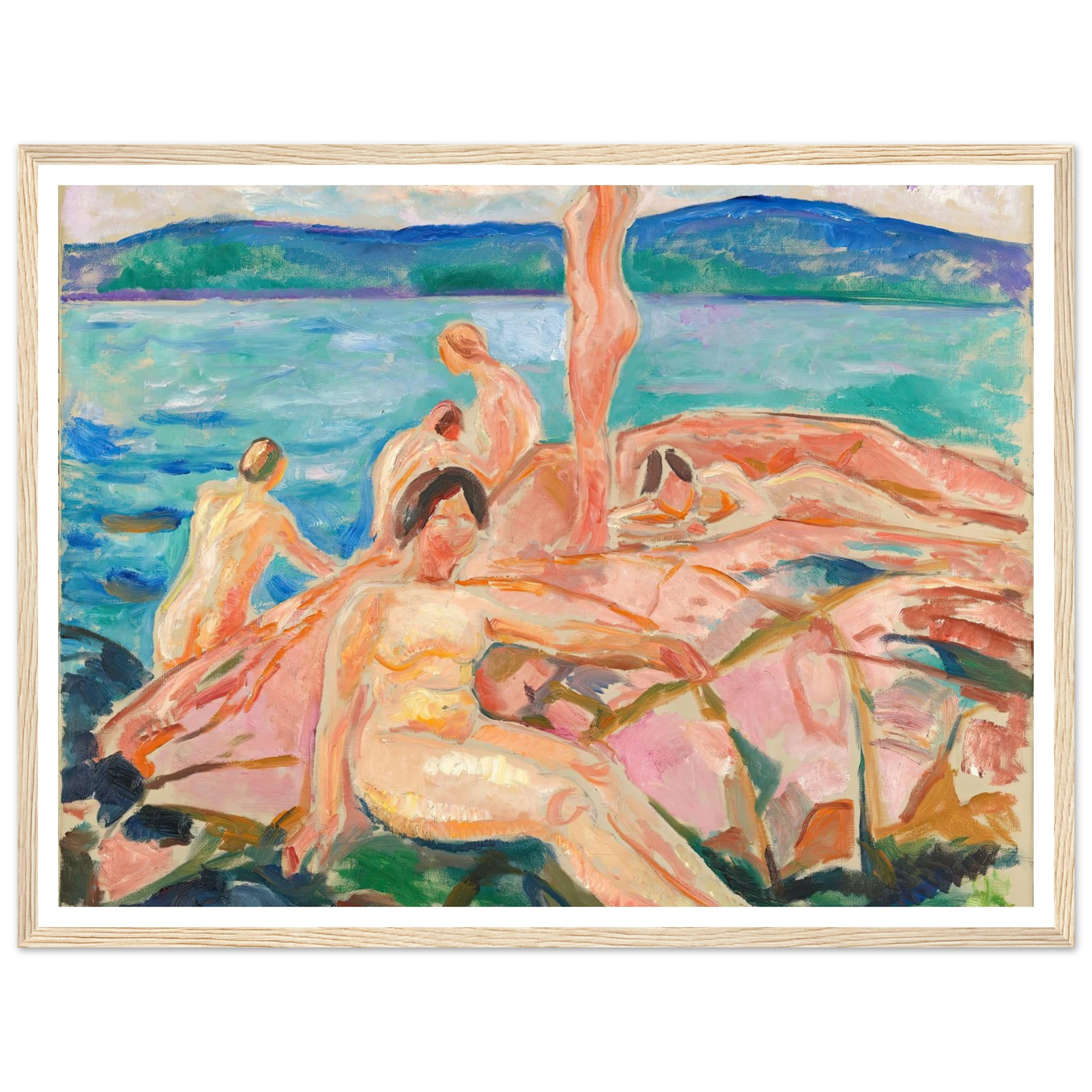 Midsummer (1915) Art Print | Edvard Munch - Framed Poster - 30x40 cm / 12x16″ - Black frame