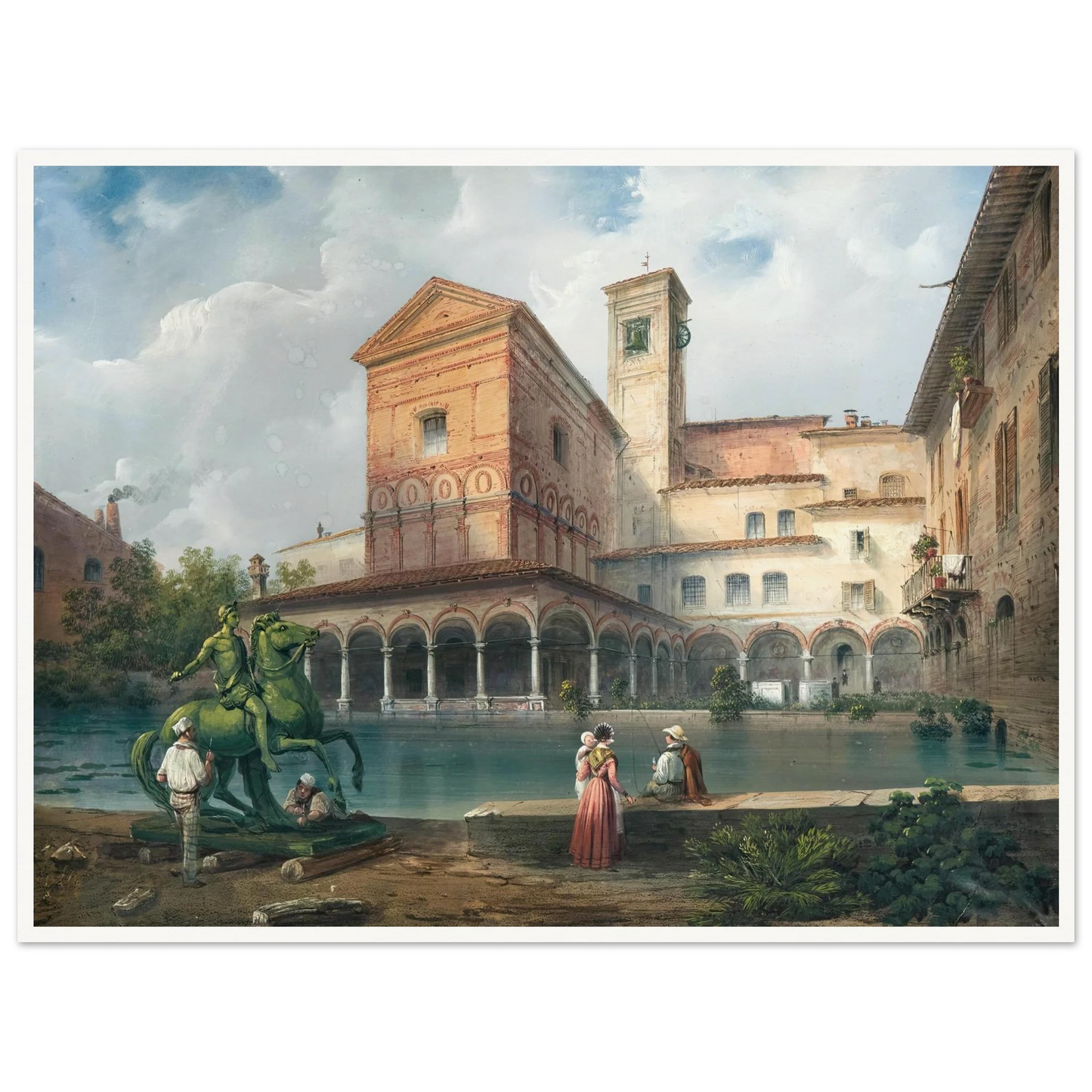 Milan, Church of Santa Maria alla Fontana Art Print | Carlo Bossoli - Framed Poster - 30x40 cm / 12x16″ - Black frame