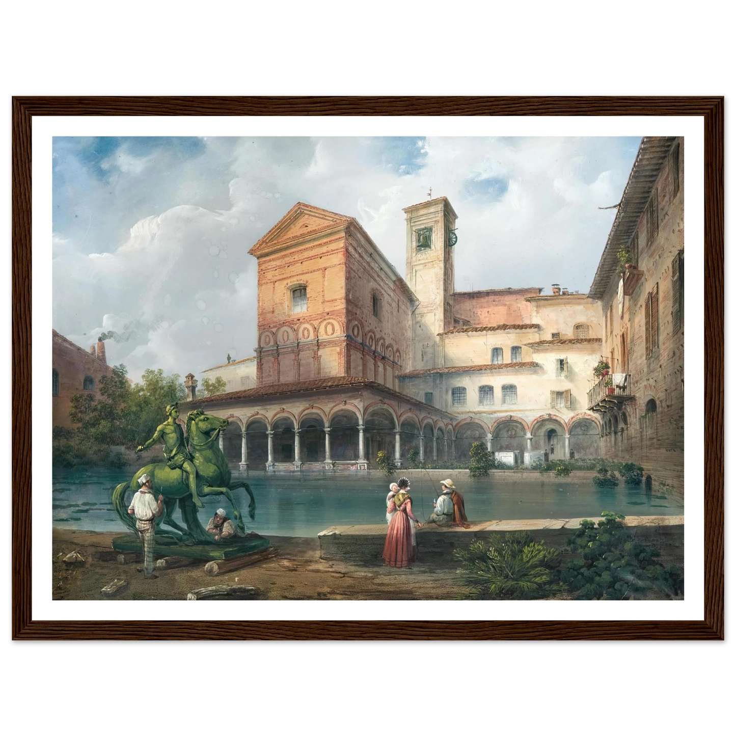Milan, Church of Santa Maria alla Fontana Art Print | Carlo Bossoli - Framed Poster - 30x40 cm / 12x16″ - Black frame