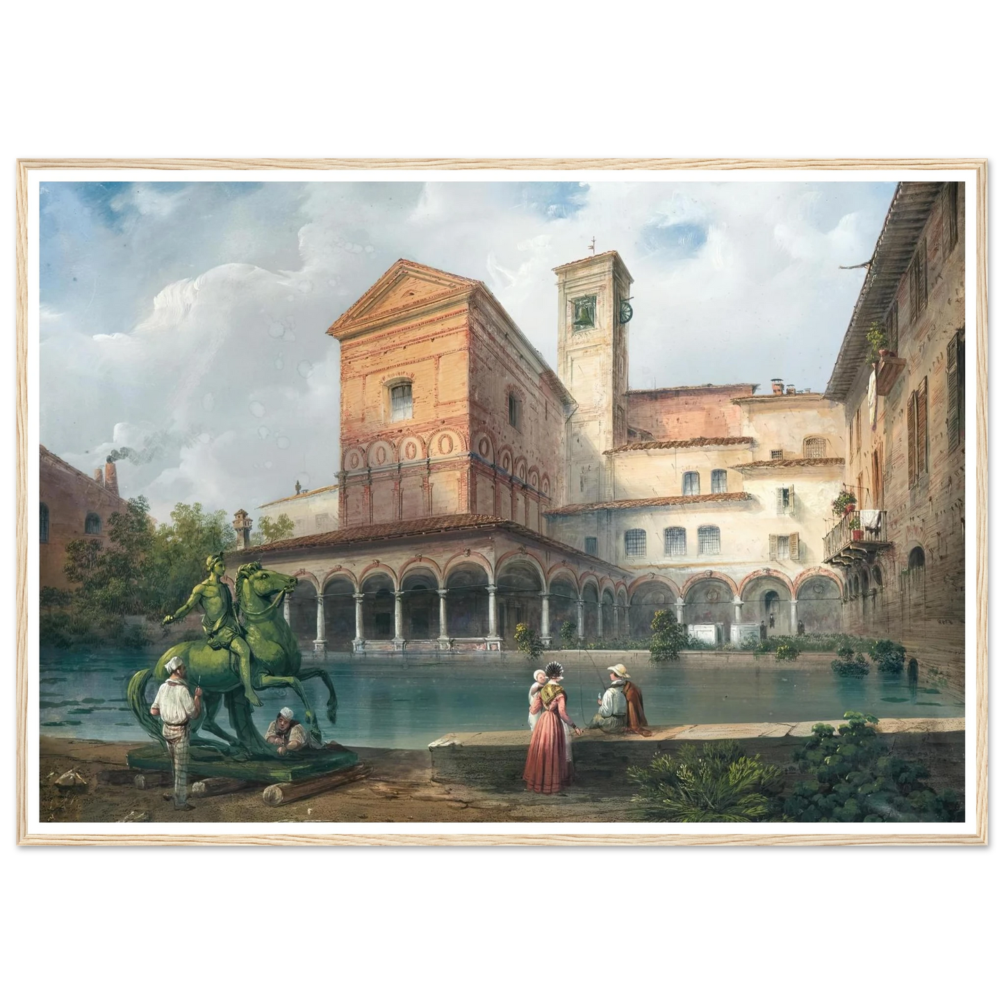 Milan, Church of Santa Maria alla Fontana Art Print | Carlo Bossoli - Framed Poster - 30x40 cm / 12x16″ - Black frame