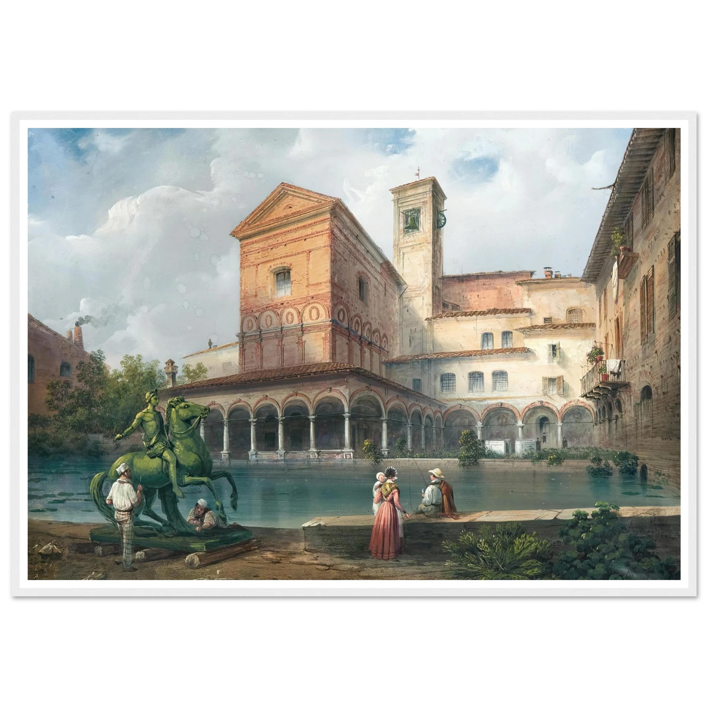 Milan, Church of Santa Maria alla Fontana Art Print | Carlo Bossoli - Framed Poster - 30x40 cm / 12x16″ - Black frame