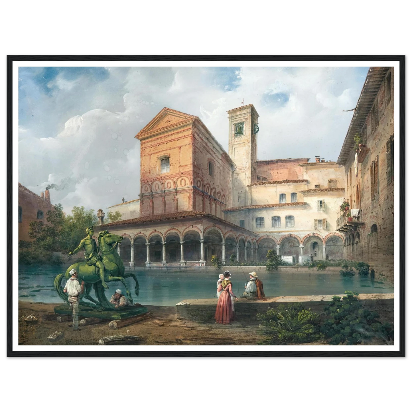 Milan, Church of Santa Maria alla Fontana Art Print | Carlo Bossoli - Framed Poster - 30x40 cm / 12x16″ - Black frame