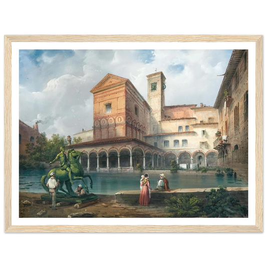 Milan, Church of Santa Maria alla Fontana Art Print | Carlo Bossoli - Framed Poster - 30x40 cm / 12x16″ - Black frame