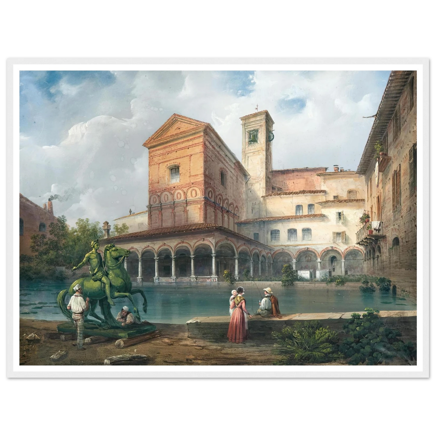 Milan, Church of Santa Maria alla Fontana Art Print | Carlo Bossoli - Framed Poster - 30x40 cm / 12x16″ - Black frame
