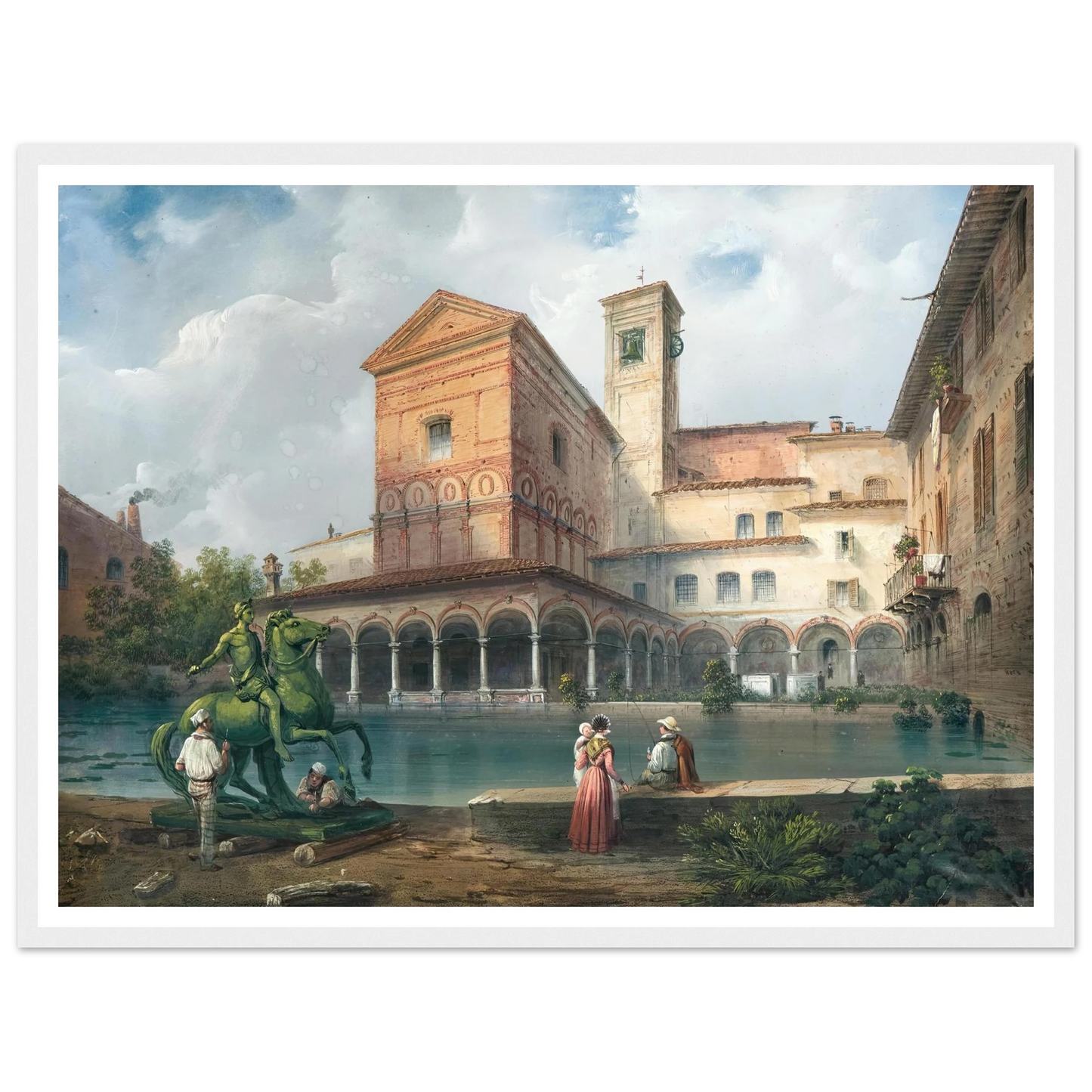 Milan, Church of Santa Maria alla Fontana Art Print | Carlo Bossoli - Framed Poster - 30x40 cm / 12x16″ - Black frame