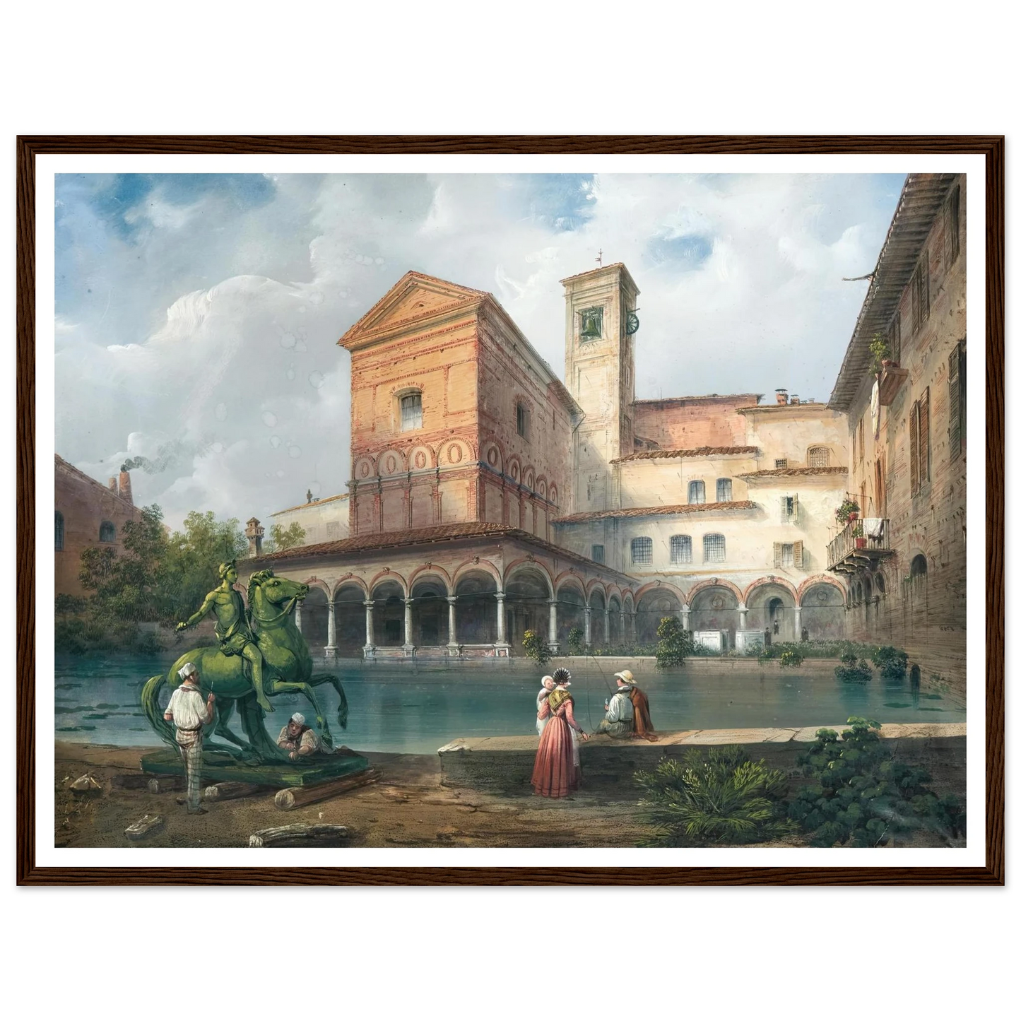 Milan, Church of Santa Maria alla Fontana Art Print | Carlo Bossoli - Framed Poster - 30x40 cm / 12x16″ - Black frame