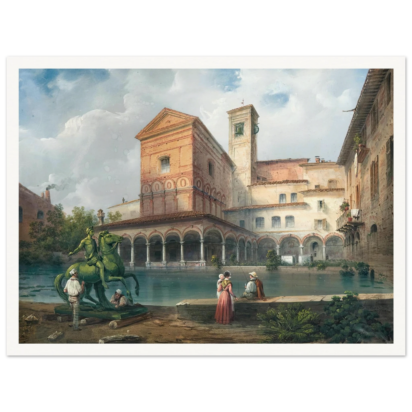 Milan, Church of Santa Maria alla Fontana Art Print | Carlo Bossoli - Framed Poster - 30x40 cm / 12x16″ - Black frame
