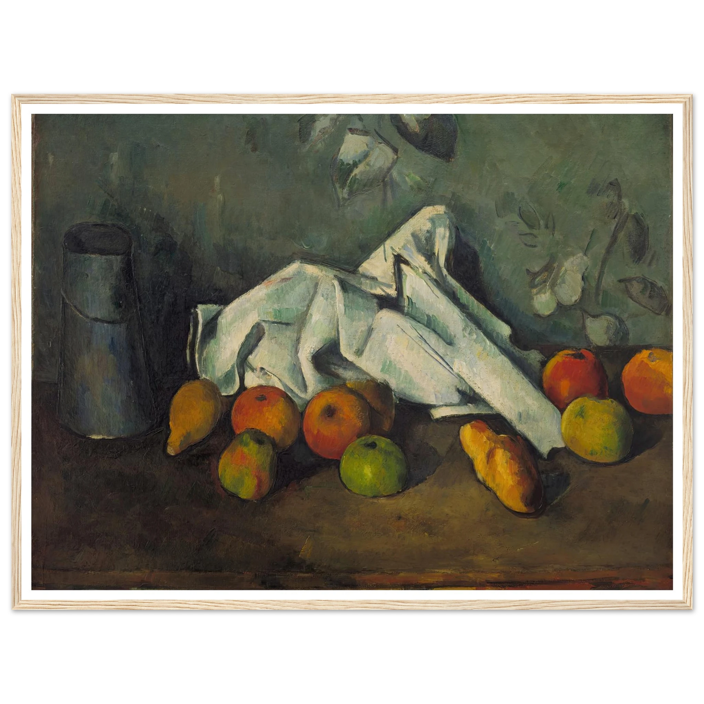 Milk Can and Apples (from 1879 until 1880) Art Print | Paul Cezanne - Framed Poster - 30x40 cm / 12x16″ - Black frame