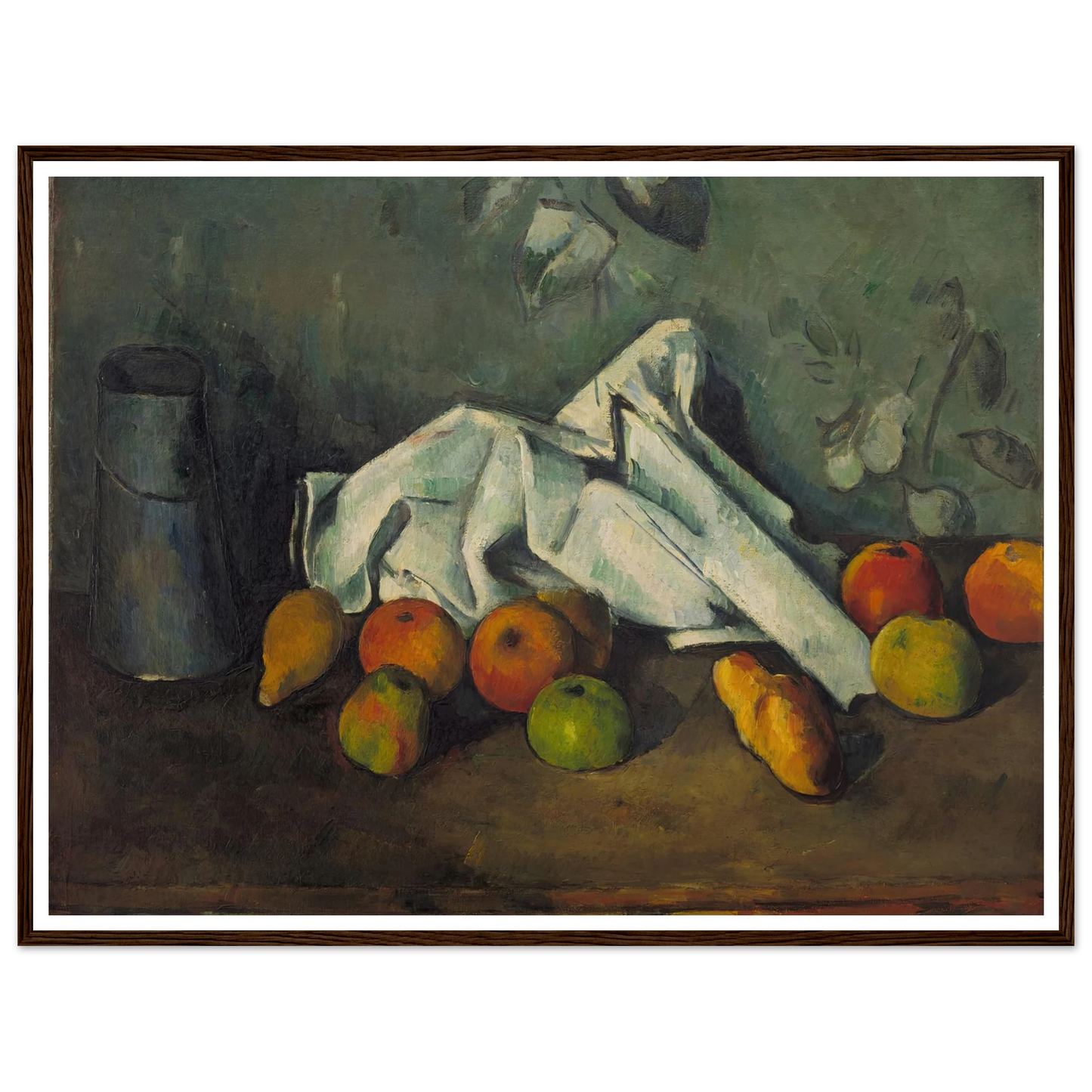 Milk Can and Apples (from 1879 until 1880) Art Print | Paul Cezanne - Framed Poster - 30x40 cm / 12x16″ - Black frame
