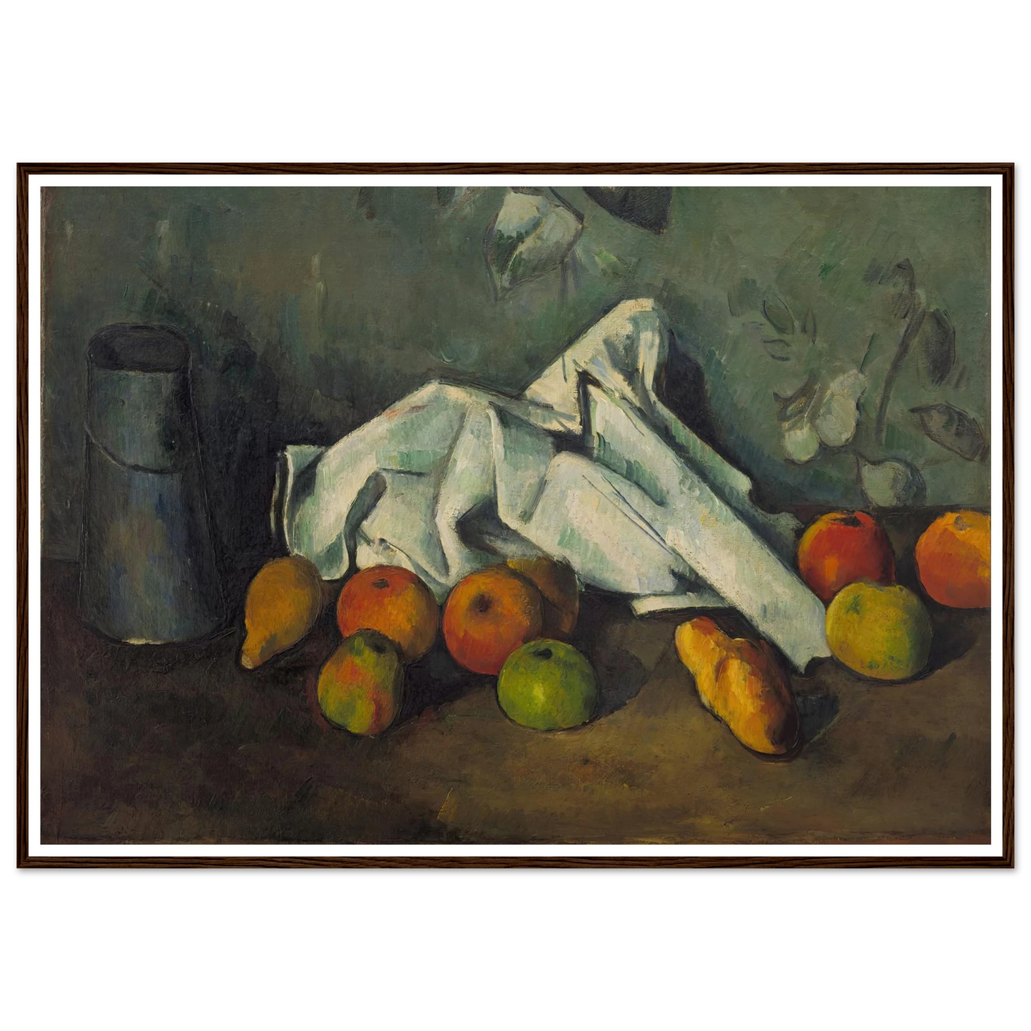 Milk Can and Apples (from 1879 until 1880) Art Print | Paul Cezanne - Framed Poster - 30x40 cm / 12x16″ - Black frame