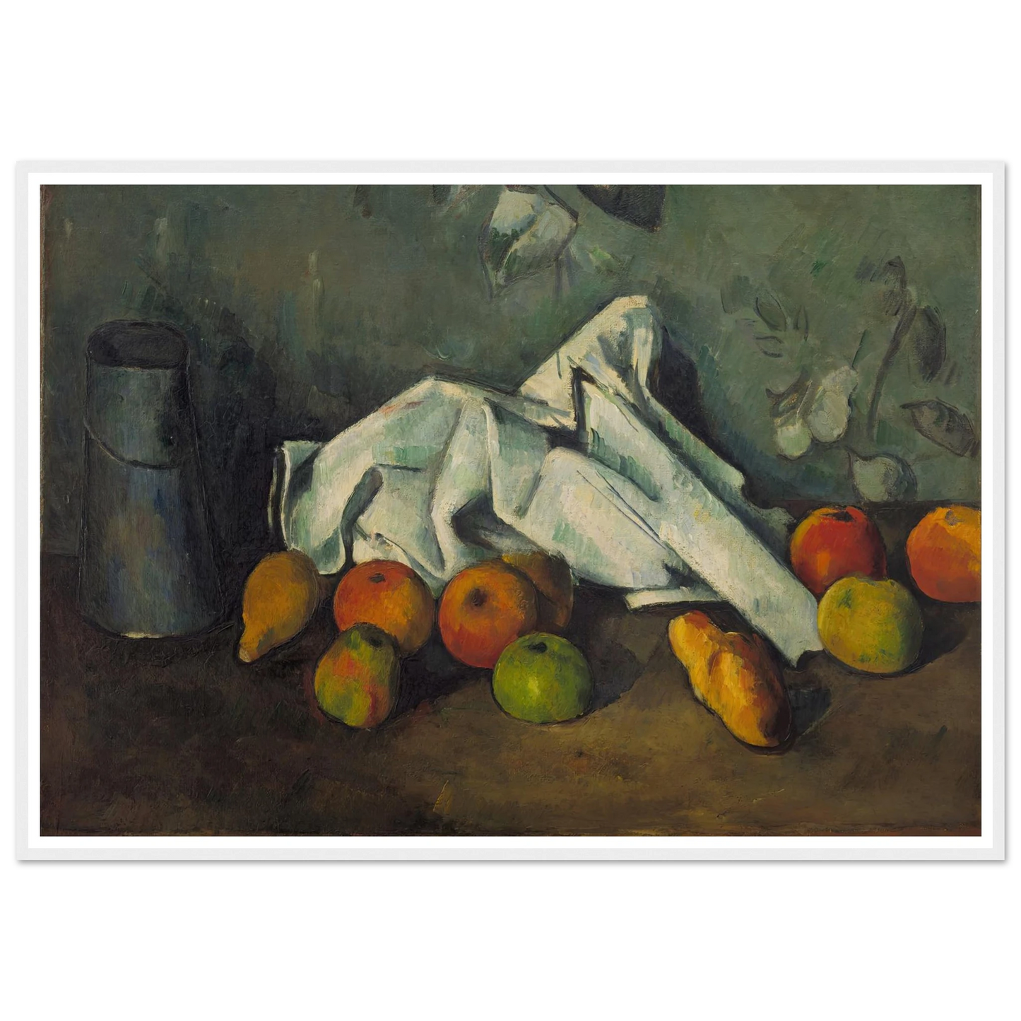 Milk Can and Apples (from 1879 until 1880) Art Print | Paul Cezanne - Framed Poster - 30x40 cm / 12x16″ - Black frame