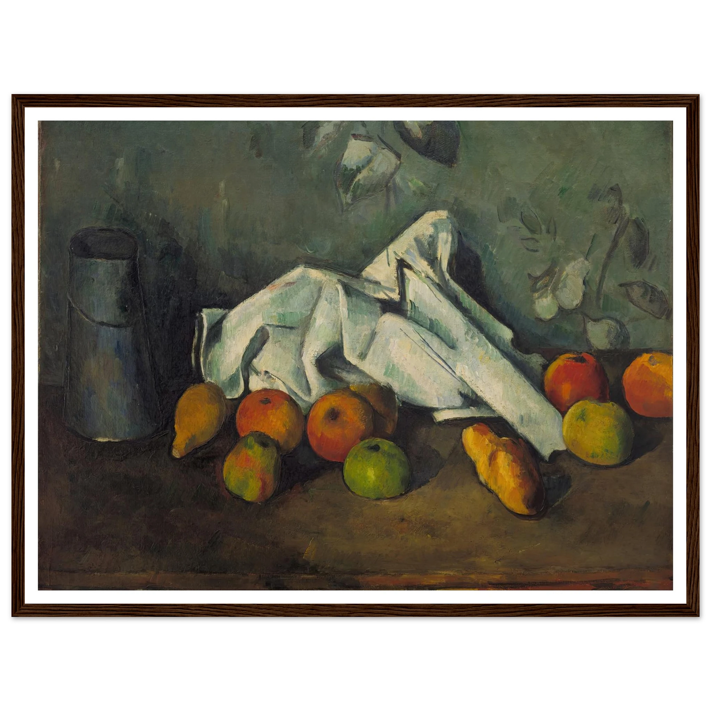 Milk Can and Apples (from 1879 until 1880) Art Print | Paul Cezanne - Framed Poster - 30x40 cm / 12x16″ - Black frame