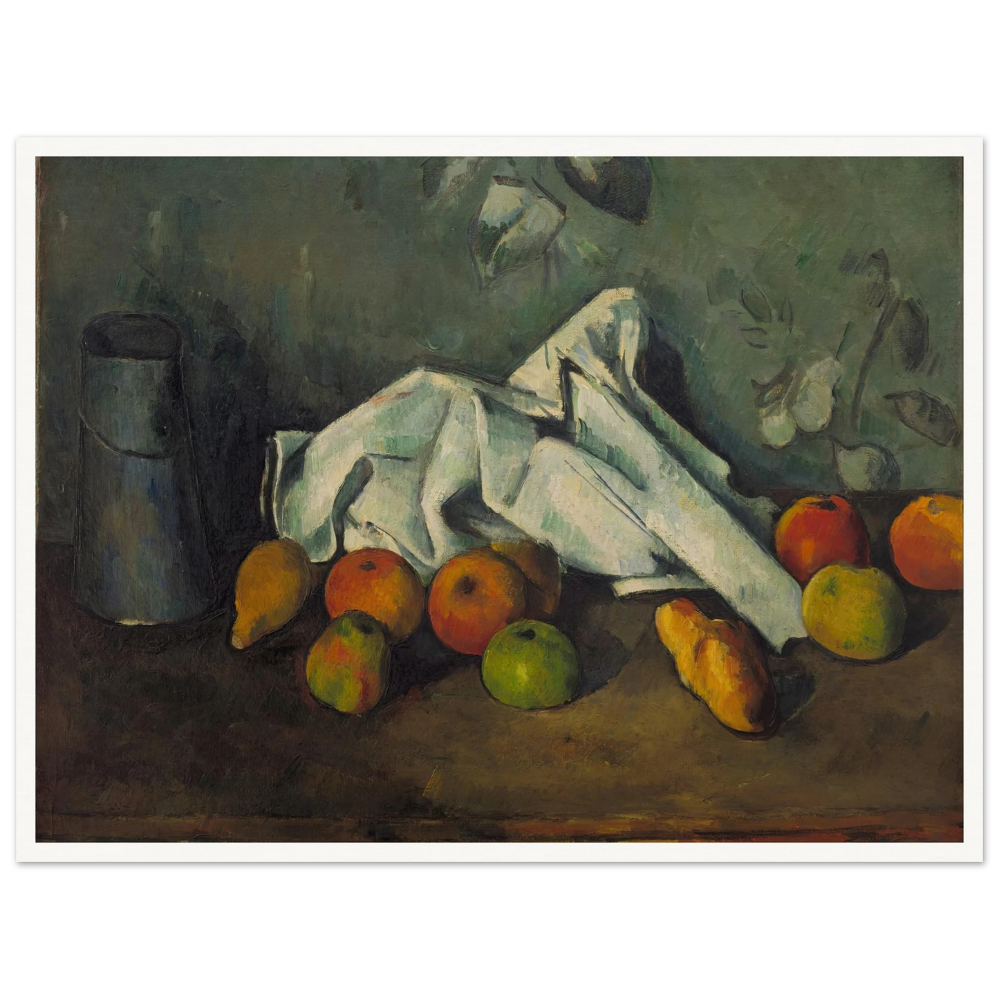 Milk Can and Apples (from 1879 until 1880) Art Print | Paul Cezanne - Framed Poster - 30x40 cm / 12x16″ - Black frame