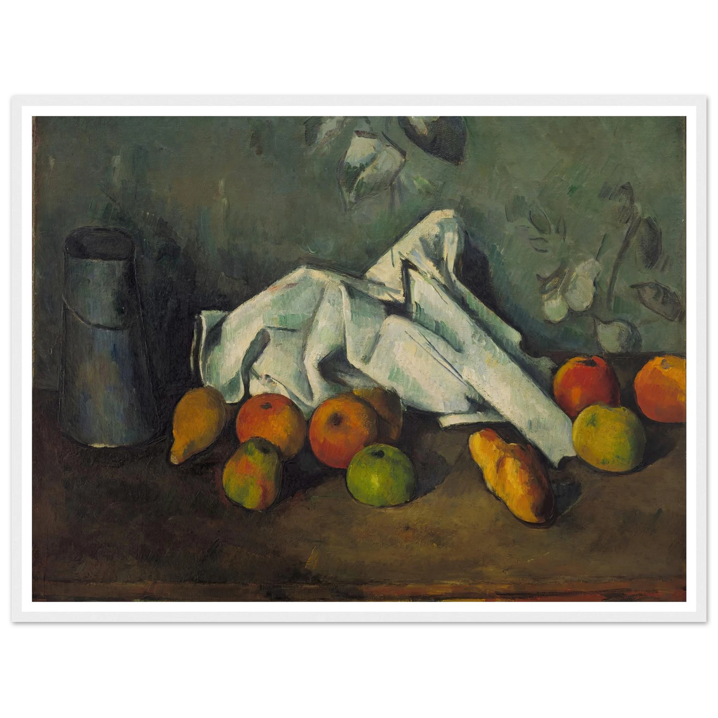 Milk Can and Apples (from 1879 until 1880) Art Print | Paul Cezanne - Framed Poster - 30x40 cm / 12x16″ - Black frame