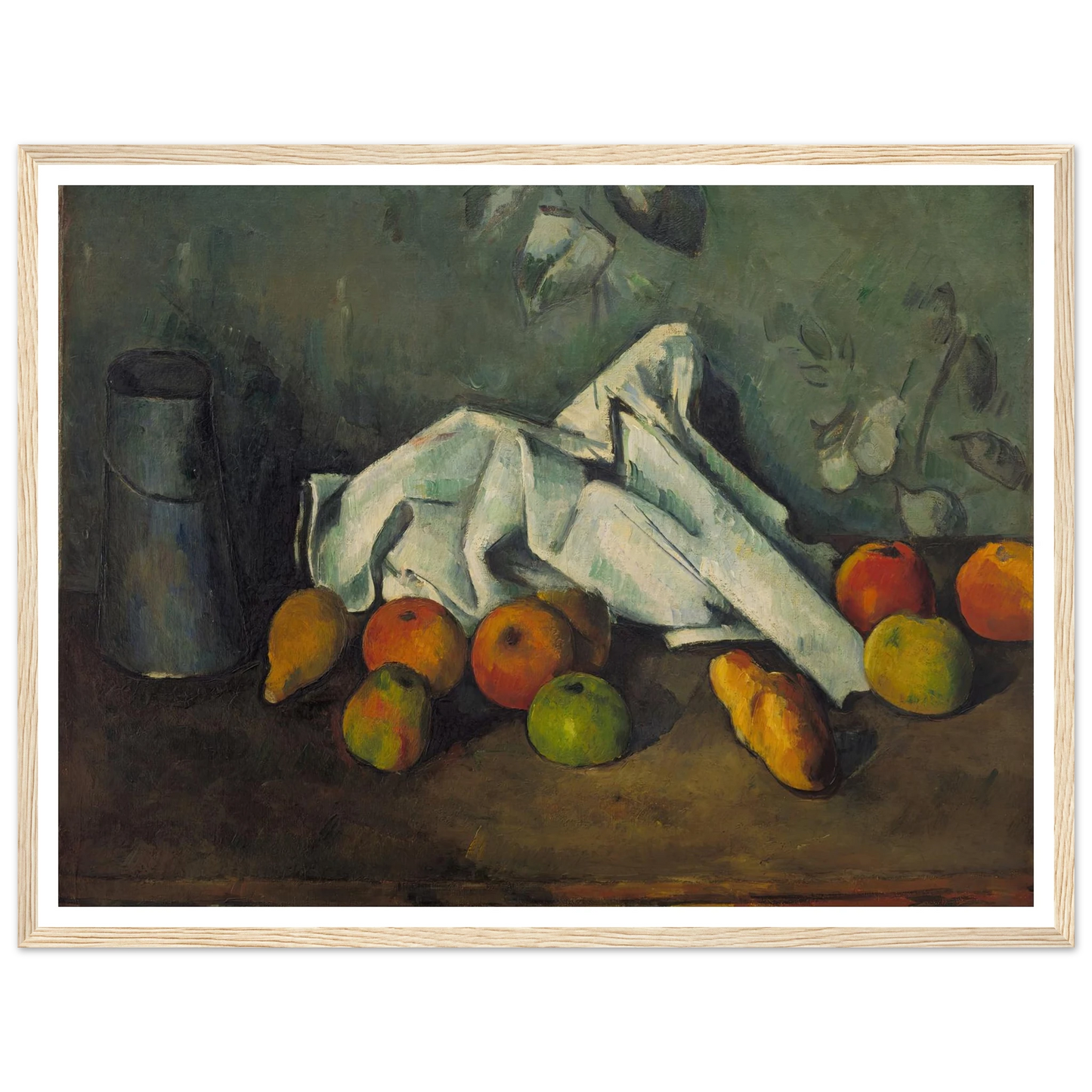 Milk Can and Apples (from 1879 until 1880) Art Print | Paul Cezanne - Framed Poster - 30x40 cm / 12x16″ - Black frame