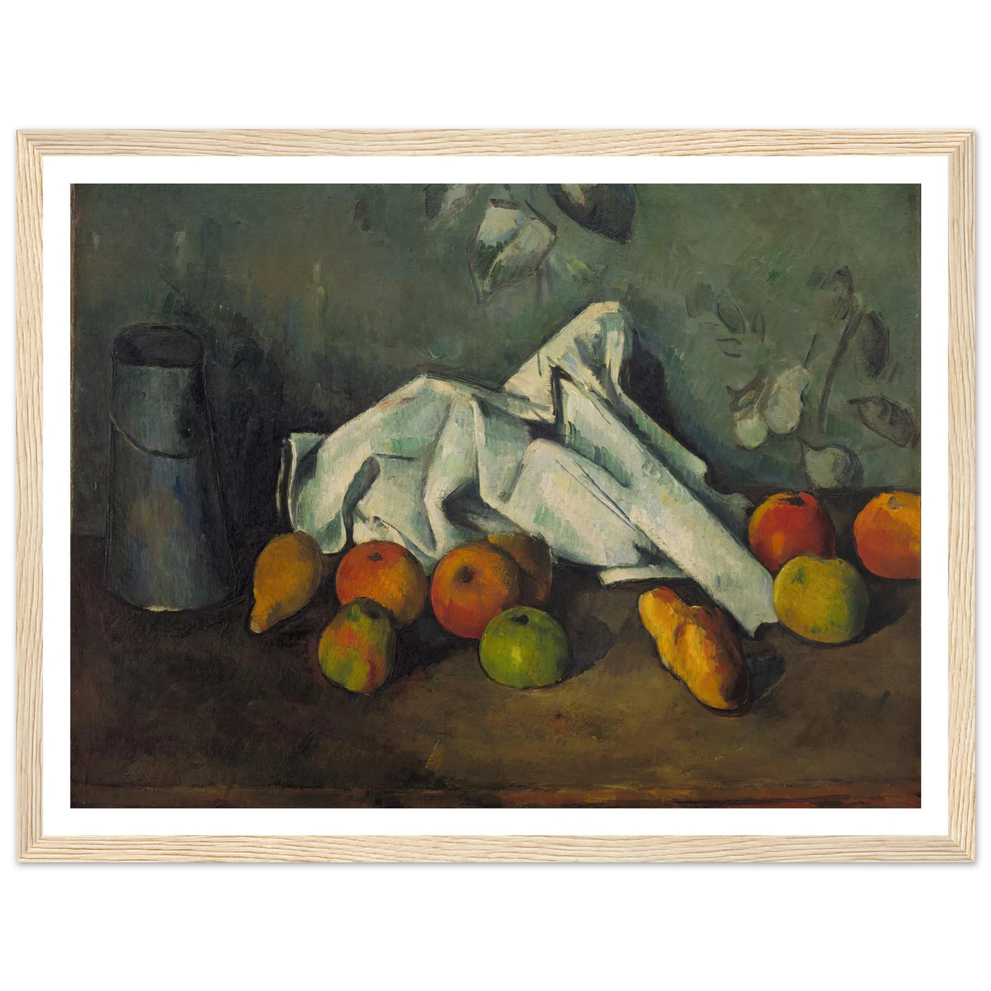 Milk Can and Apples (from 1879 until 1880) Art Print | Paul Cezanne - Framed Poster - 30x40 cm / 12x16″ - Black frame