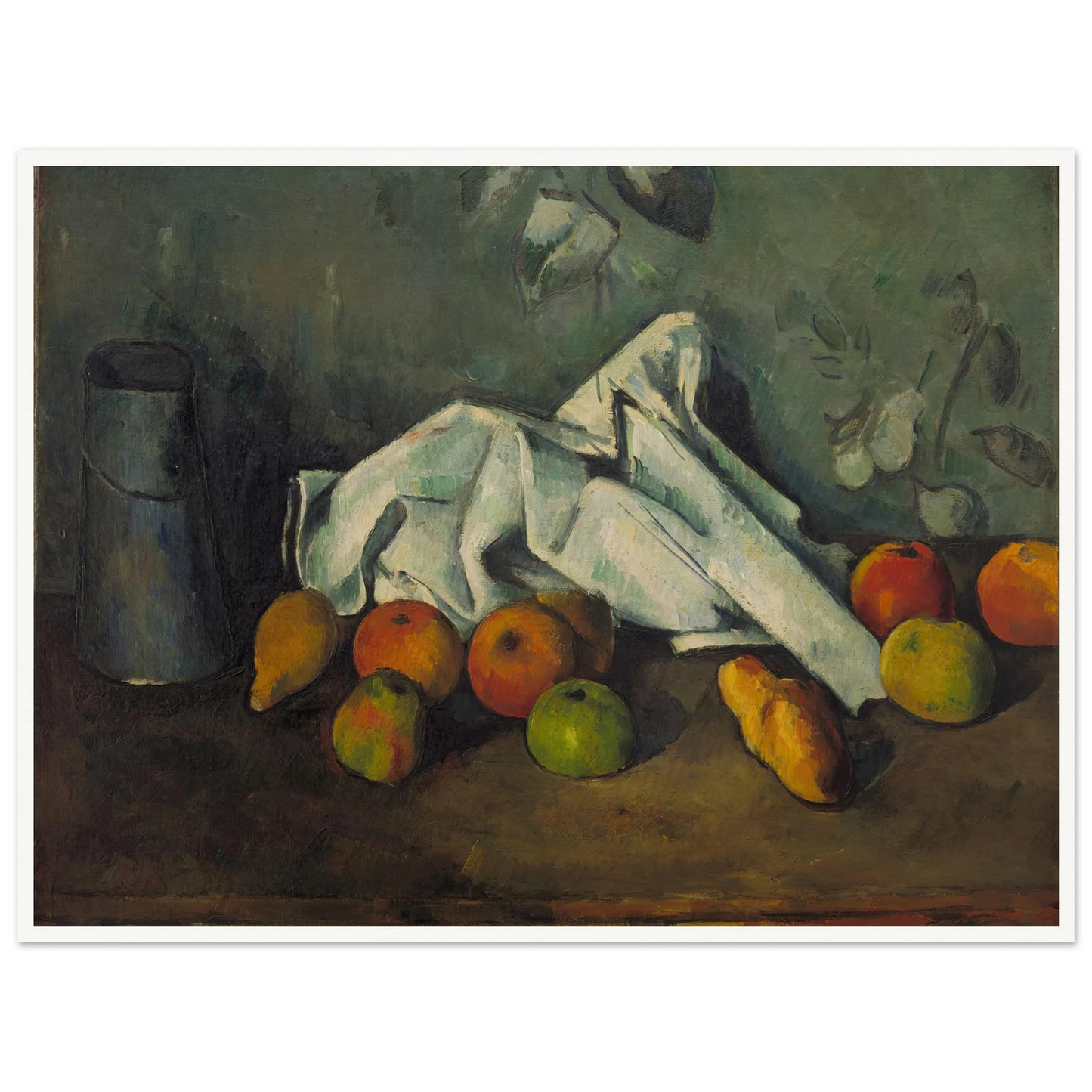 Milk Can and Apples (from 1879 until 1880) Art Print | Paul Cezanne - Framed Poster - 30x40 cm / 12x16″ - Black frame