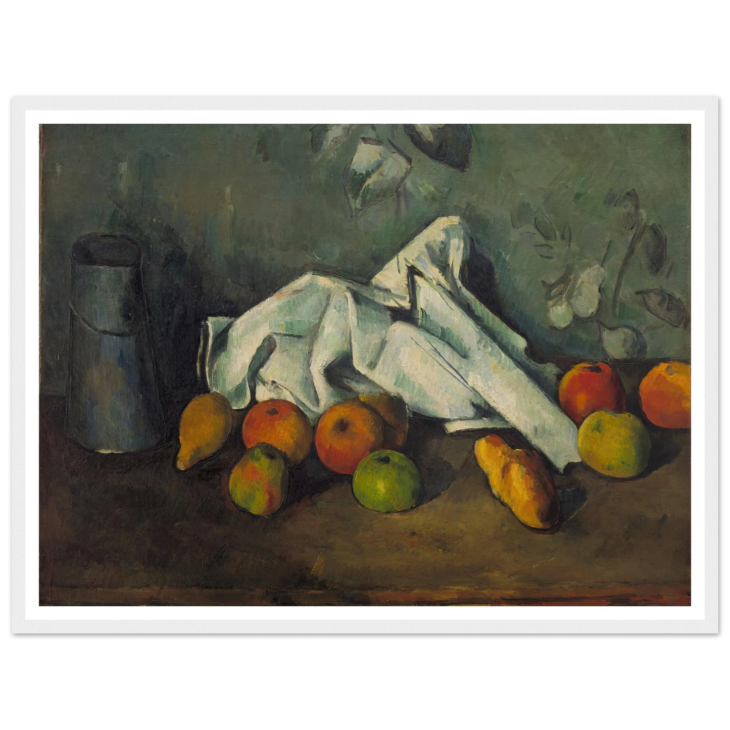 Milk Can and Apples (from 1879 until 1880) Art Print | Paul Cezanne - Framed Poster - 30x40 cm / 12x16″ - Black frame