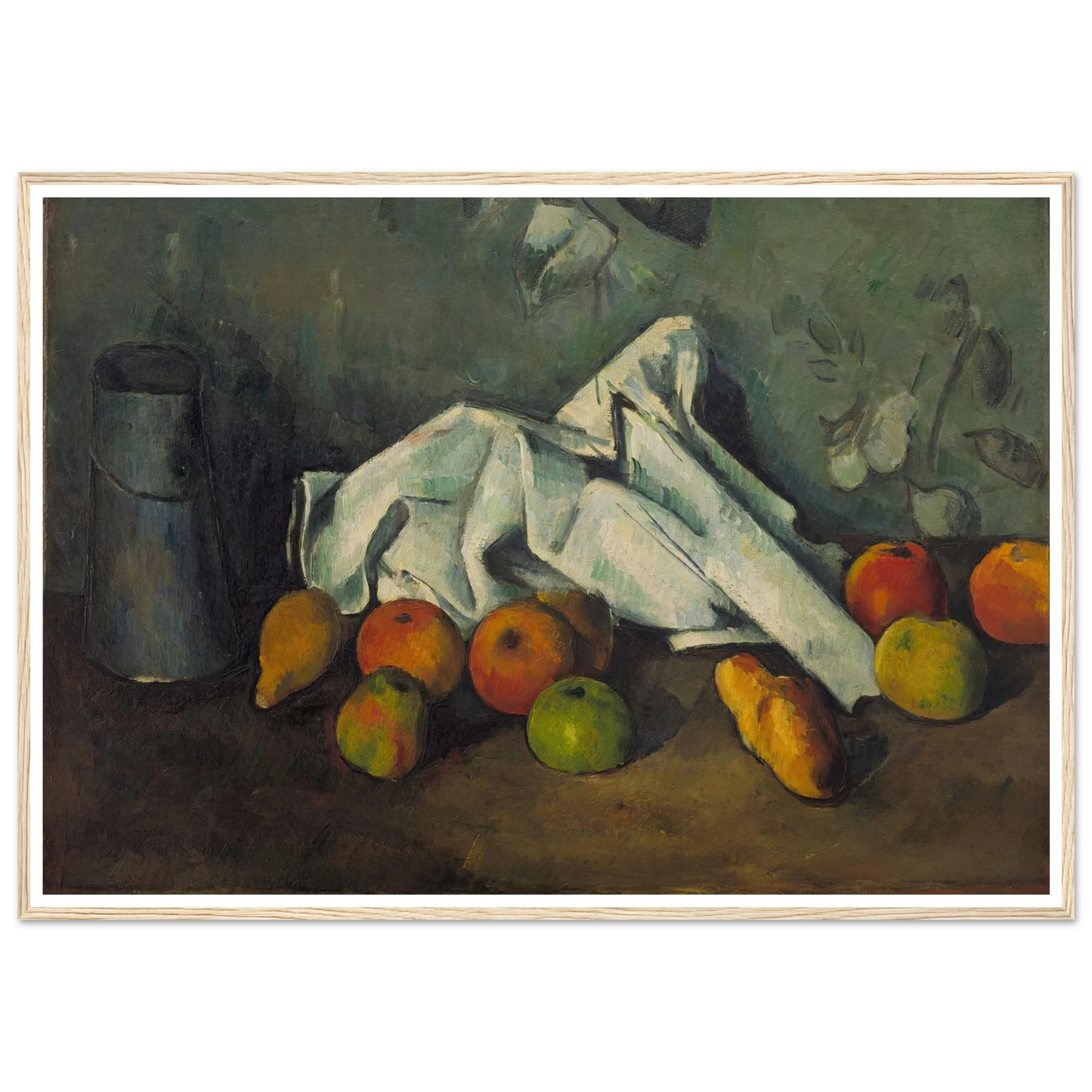 Milk Can and Apples (from 1879 until 1880) Art Print | Paul Cezanne - Framed Poster - 30x40 cm / 12x16″ - Black frame