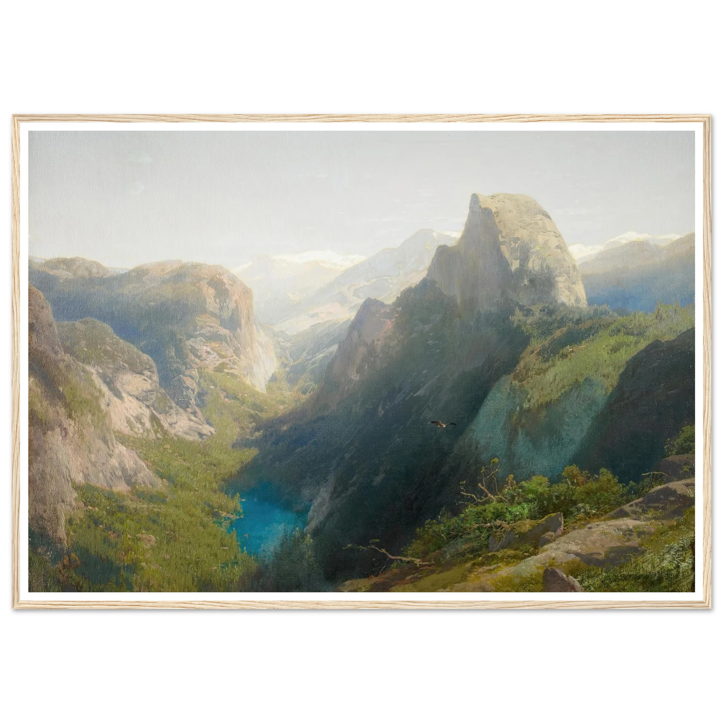 Mirror Lake, Yosemite (1874-1875) Art Print | Hermann Ottomar Herzog - Framed Poster - 30x40 cm / 12x16″ - Black frame