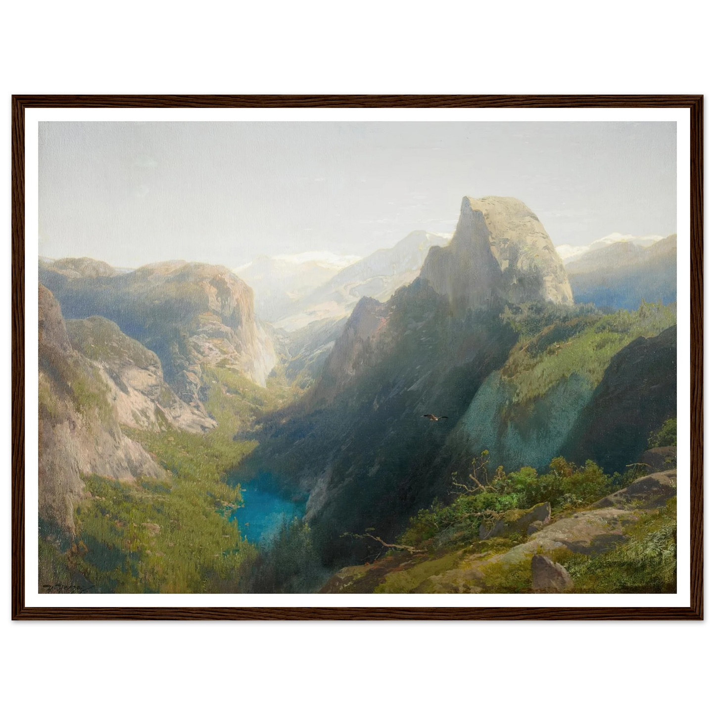 Mirror Lake, Yosemite (1874-1875) Art Print | Hermann Ottomar Herzog - Framed Poster - 30x40 cm / 12x16″ - Black frame