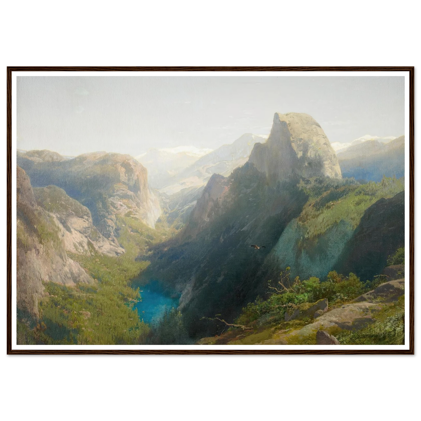 Mirror Lake, Yosemite (1874-1875) Art Print | Hermann Ottomar Herzog - Framed Poster - 30x40 cm / 12x16″ - Black frame
