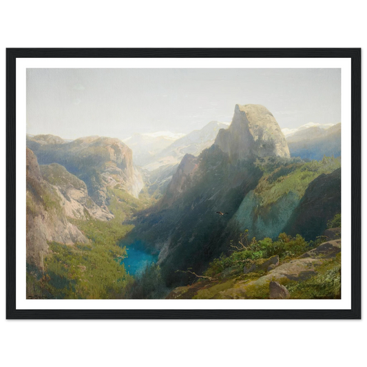 Mirror Lake, Yosemite (1874-1875) Art Print | Hermann Ottomar Herzog - Framed Poster - 30x40 cm / 12x16″ - Black frame
