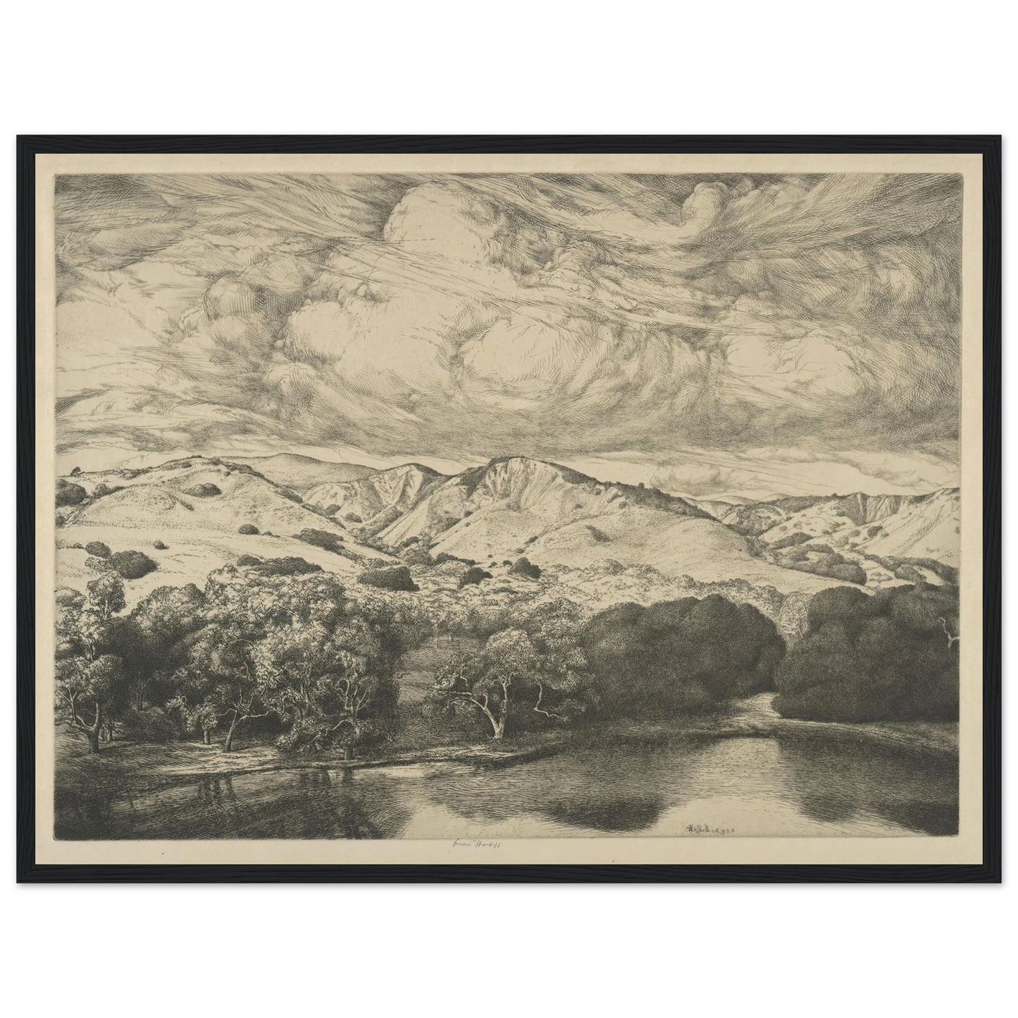 Mirror of the Goddess (1920) Art Print | Ernest Haskell - Framed Poster - 30x40 cm / 12x16″ - Black frame