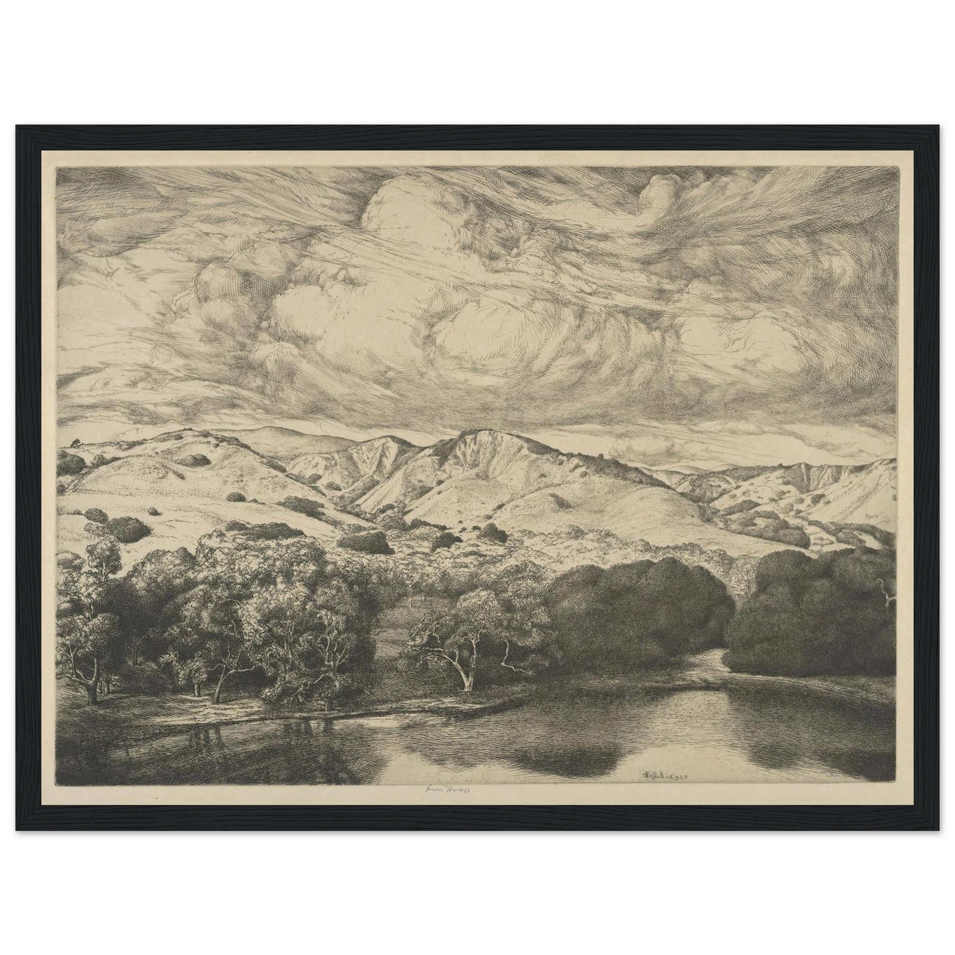 Mirror of the Goddess (1920) Art Print | Ernest Haskell - Framed Poster - 30x40 cm / 12x16″ - Black frame