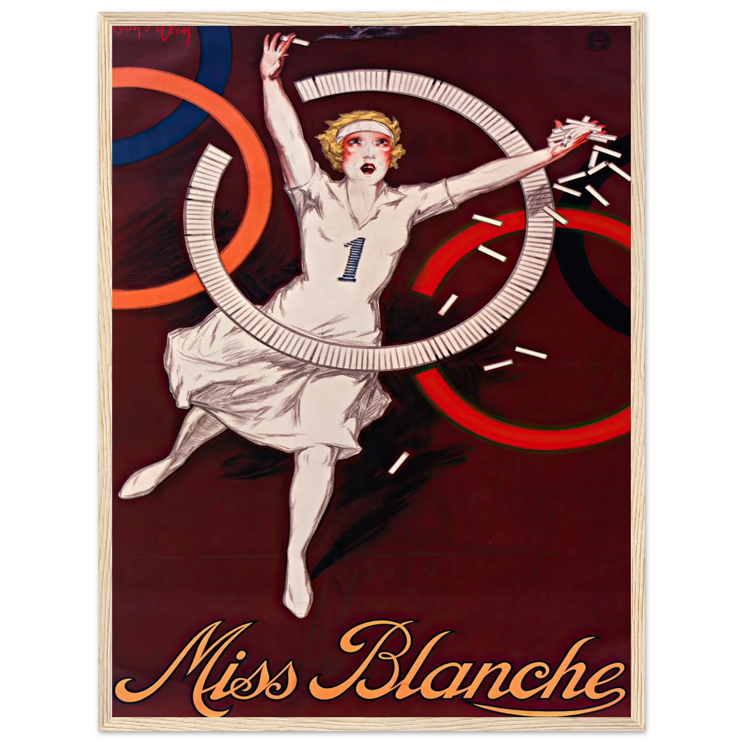 Miss Blanche (1928) Art Print | Jean Dylen - Framed Poster - 45x60 cm / 18x24″ - Black frame