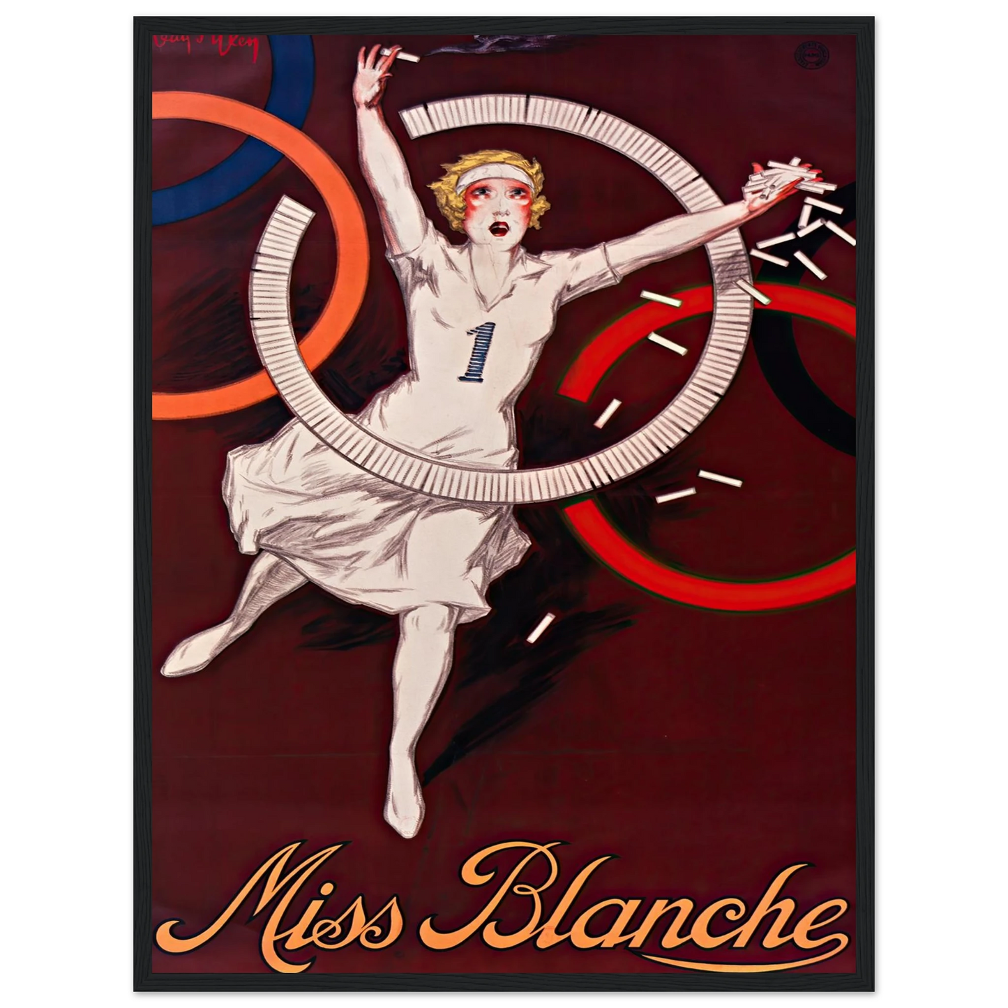 Miss Blanche (1928) Art Print | Jean Dylen - Framed Poster - 45x60 cm / 18x24″ - Black frame