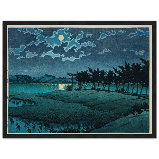 Mito, Hinuma, Hiroura (1946) Art Print | Kawase Hasui - Framed Poster - 30x40 cm / 12x16″ - Black frame