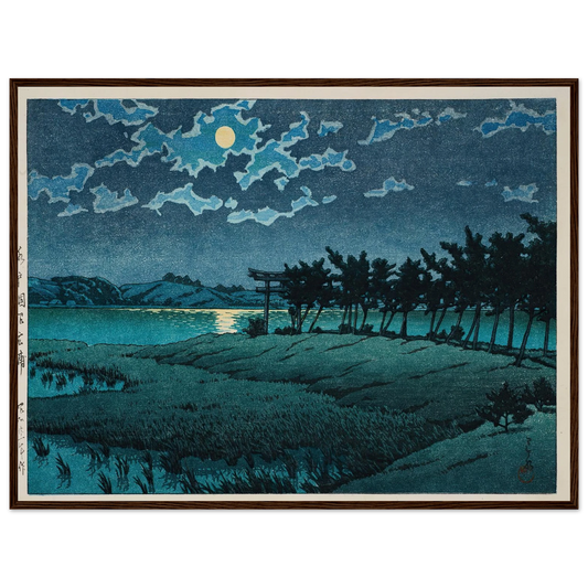 Mito, Hinuma, Hiroura (1946) Art Print | Kawase Hasui - Framed Poster - 30x40 cm / 12x16″ - Black frame