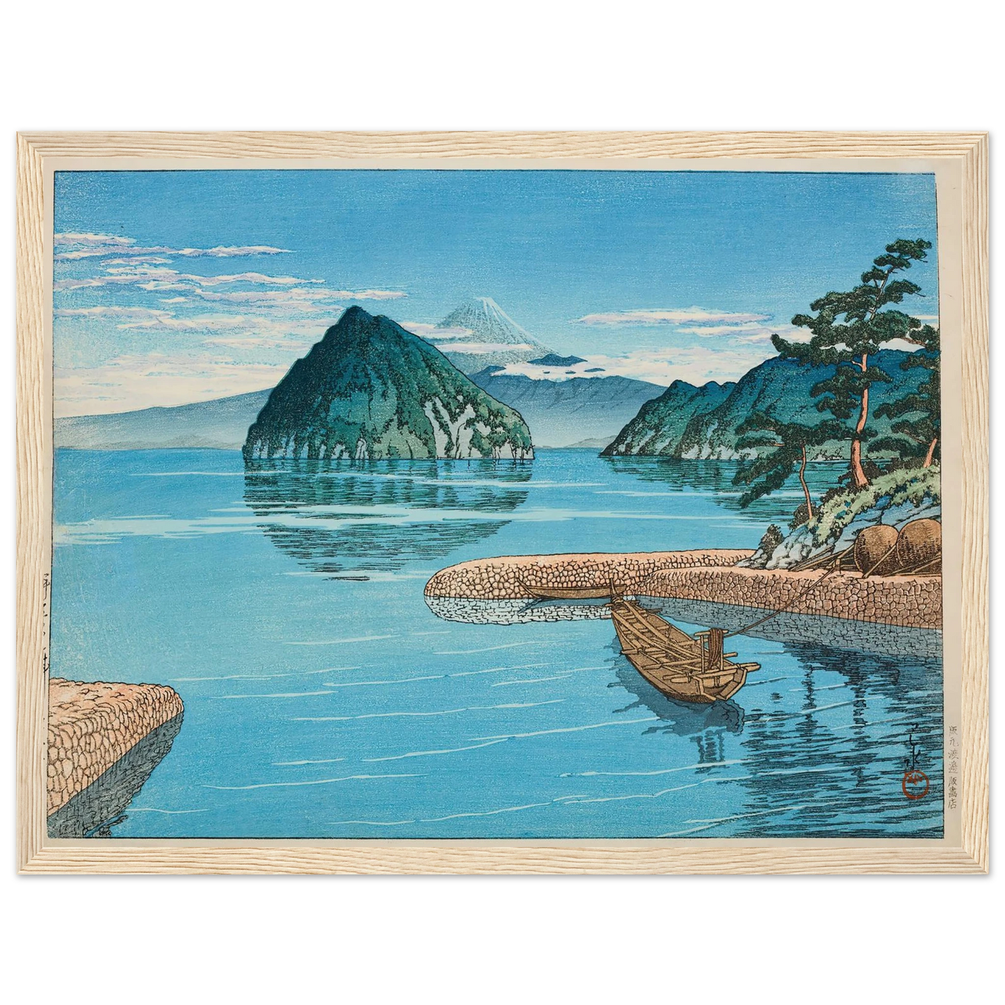 Mito, Izu (1930) Art Print | Kawase Hasui - Framed Poster - 30x40 cm / 12x16″ - Black frame