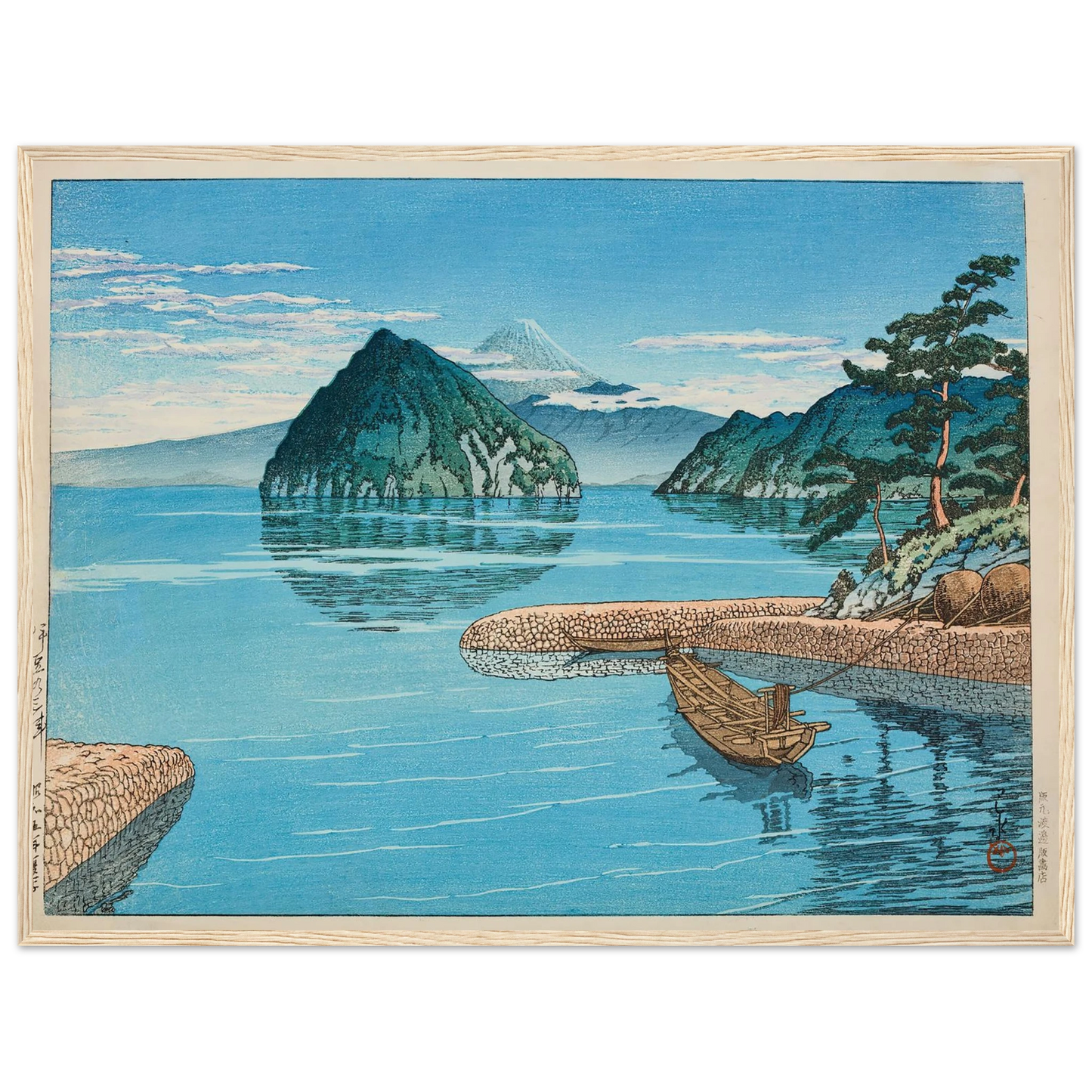Mito, Izu (1930) Art Print | Kawase Hasui - Framed Poster - 30x40 cm / 12x16″ - Black frame