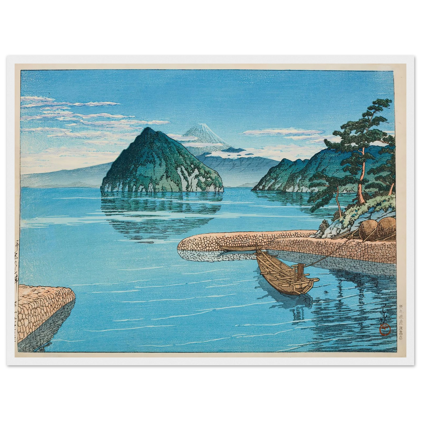 Mito, Izu (1930) Art Print | Kawase Hasui - Framed Poster - 30x40 cm / 12x16″ - Black frame