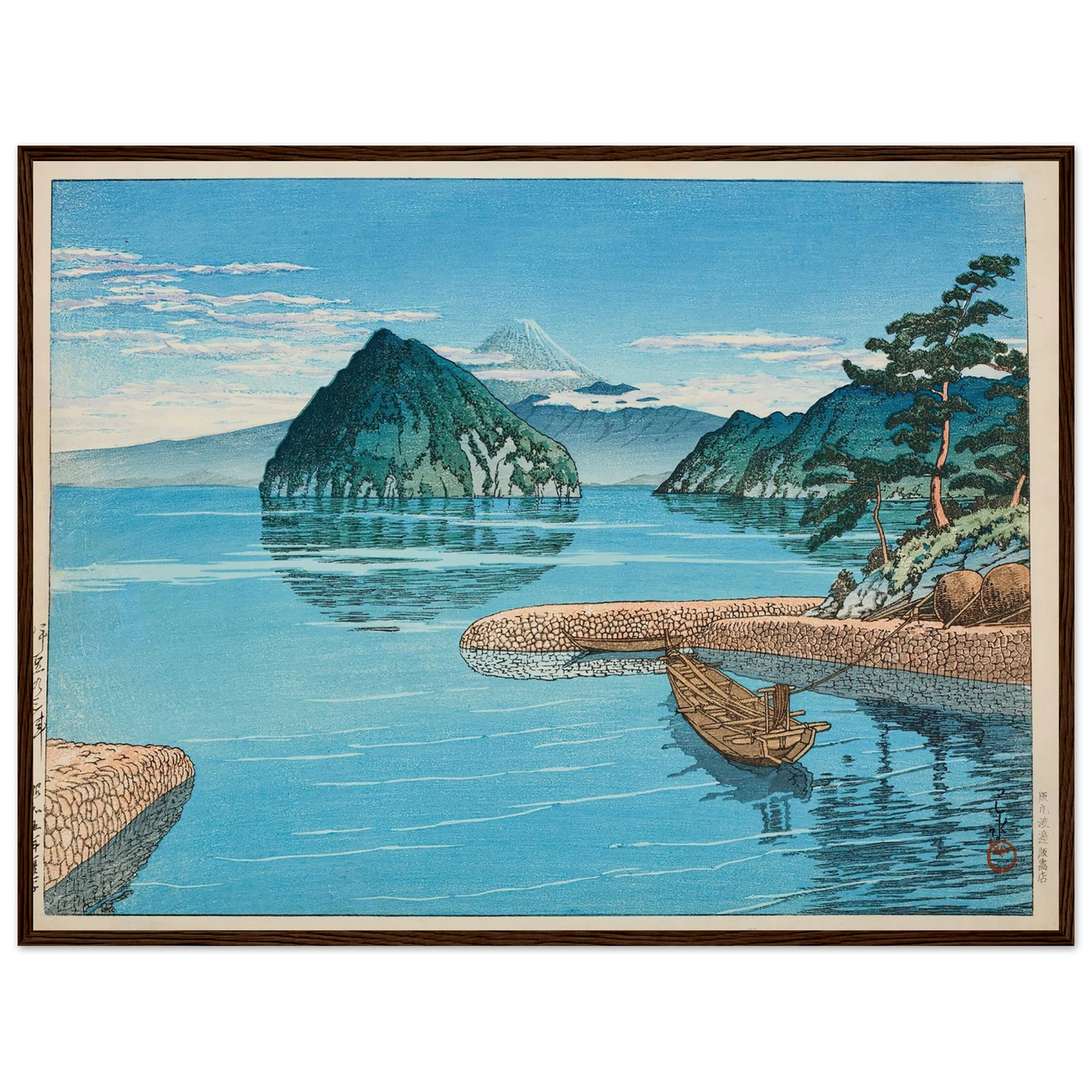 Mito, Izu (1930) Art Print | Kawase Hasui - Framed Poster - 30x40 cm / 12x16″ - Black frame
