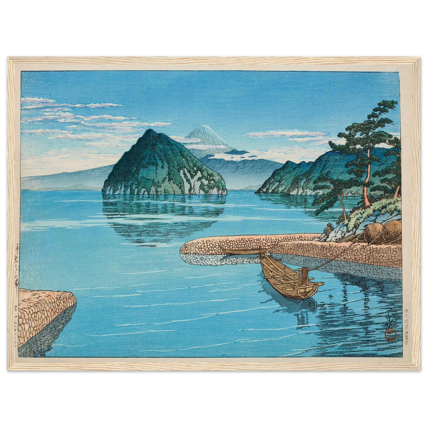 Mito, Izu (1930) Art Print | Kawase Hasui - Framed Poster - 30x40 cm / 12x16″ - Black frame