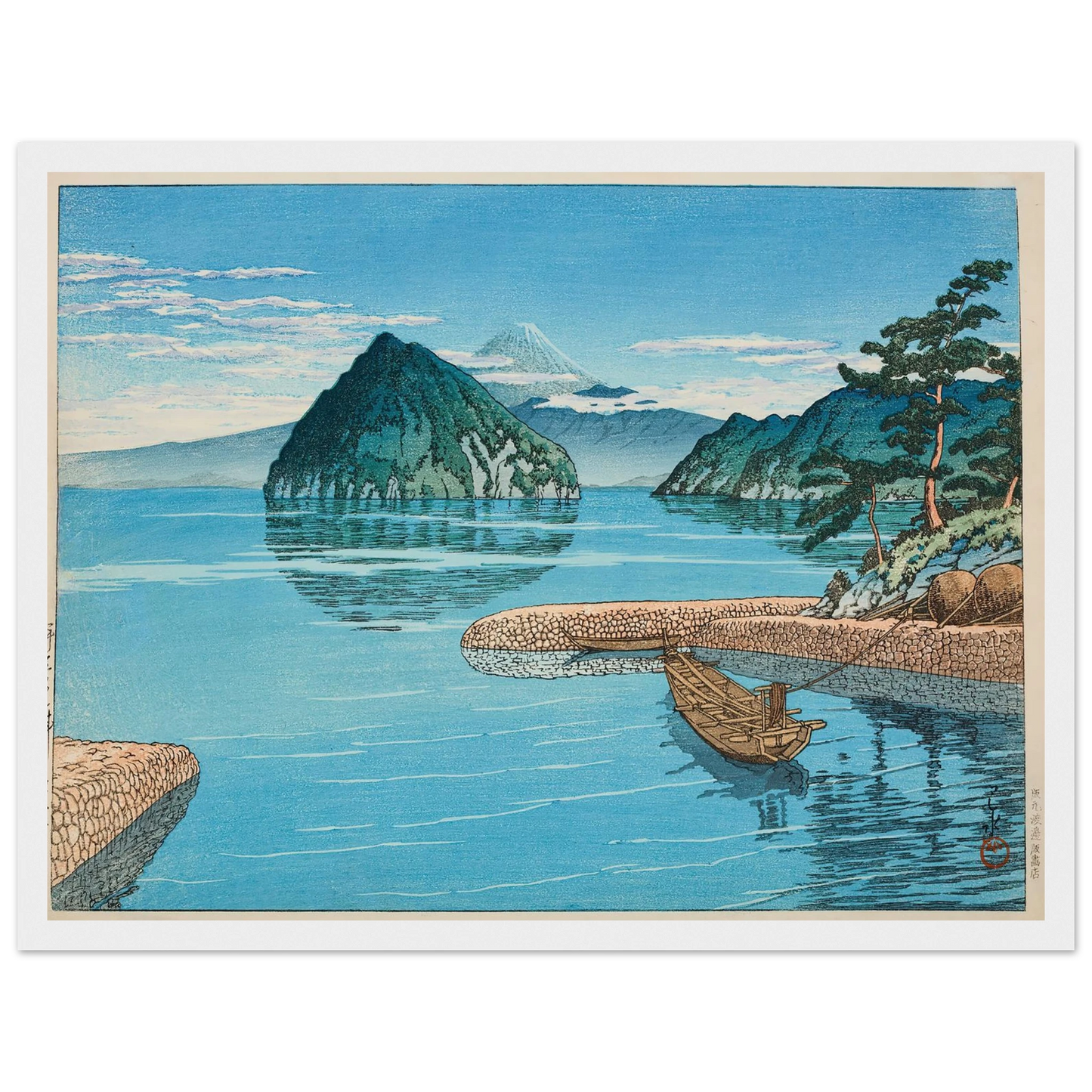 Mito, Izu (1930) Art Print | Kawase Hasui - Framed Poster - 30x40 cm / 12x16″ - Black frame