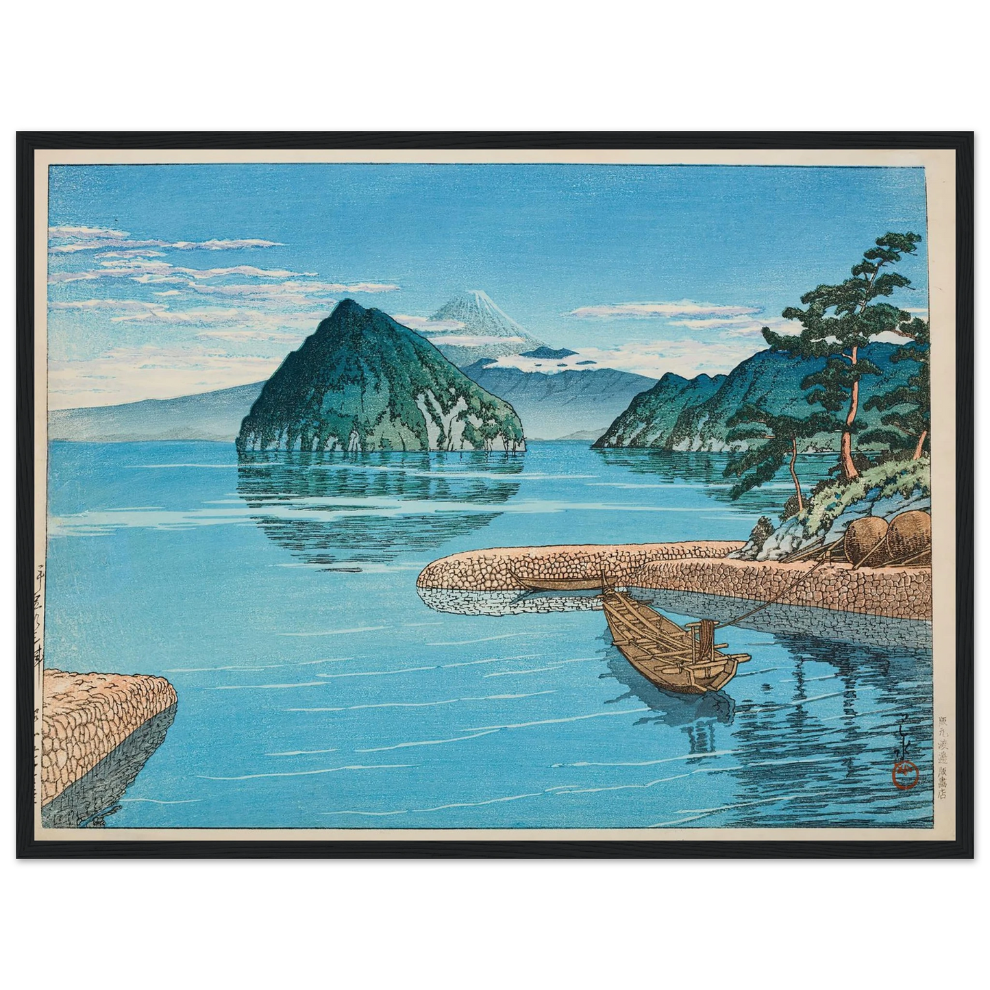 Mito, Izu (1930) Art Print | Kawase Hasui - Framed Poster - 30x40 cm / 12x16″ - Black frame