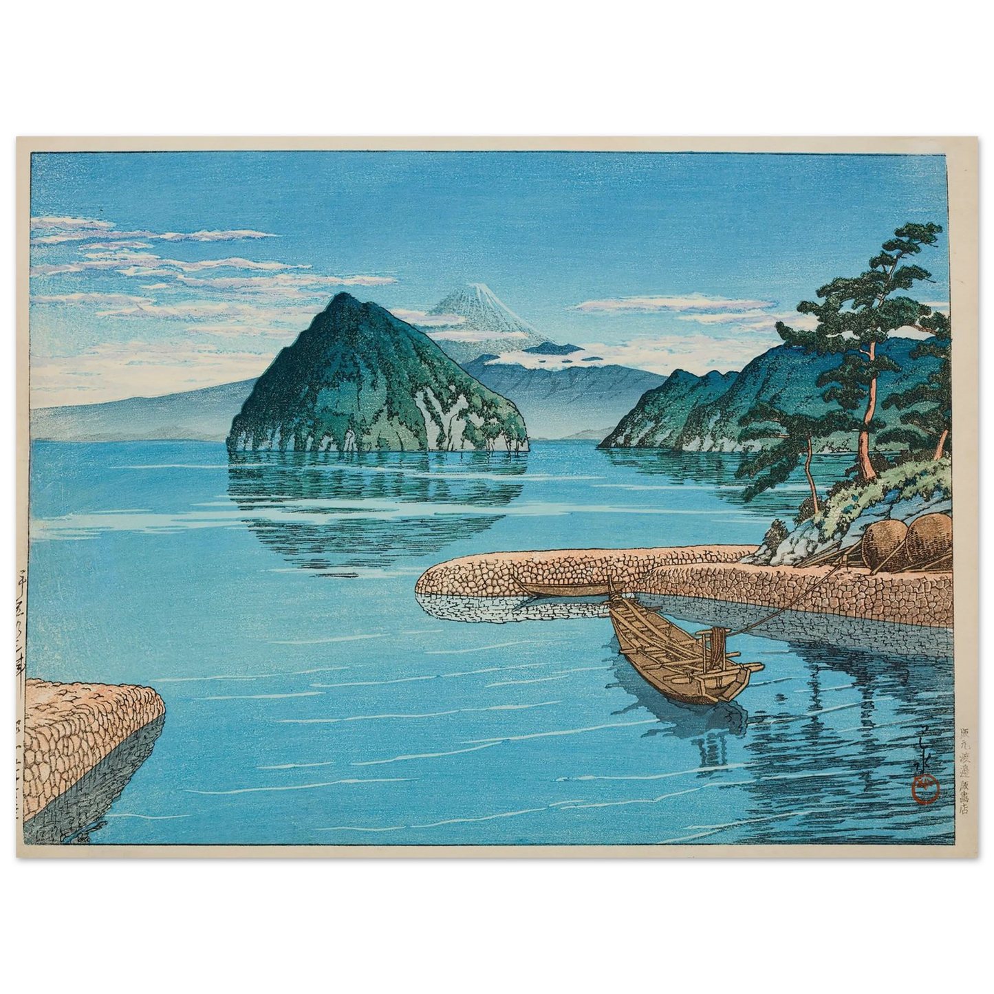 Mito, Izu (1930) Art Print | Kawase Hasui - Framed Poster - 30x40 cm / 12x16″ - Black frame