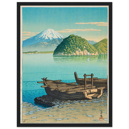 Mitohama no asa (Morning at Mitohama) (1953) Art Print | Kawase Hasui - Framed Poster - 30x40 cm / 12x16″ - Black frame