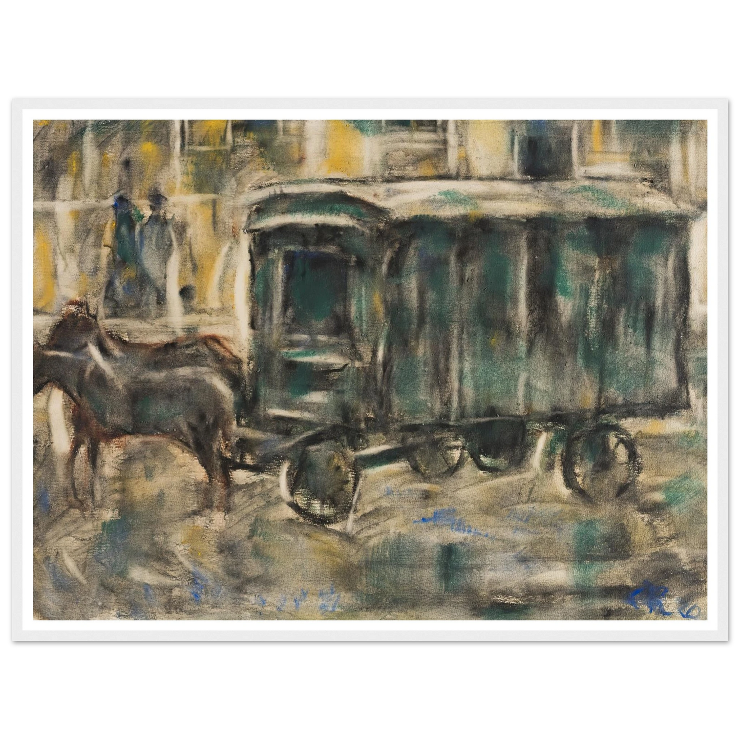 Möbelwagen (1919) Art Print | Christian Rohlfs - Framed Poster - 30x40 cm / 12x16″ - Black frame