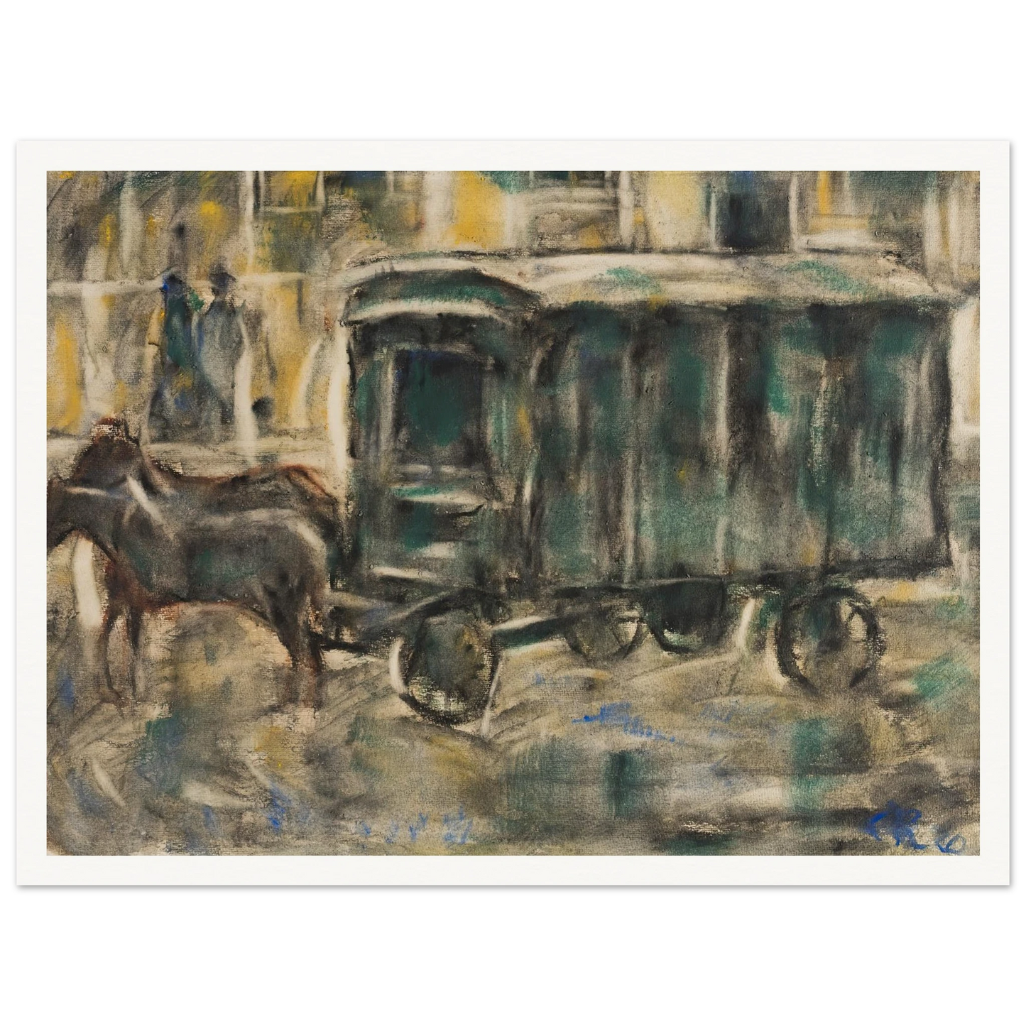 Möbelwagen (1919) Art Print | Christian Rohlfs - Framed Poster - 30x40 cm / 12x16″ - Black frame