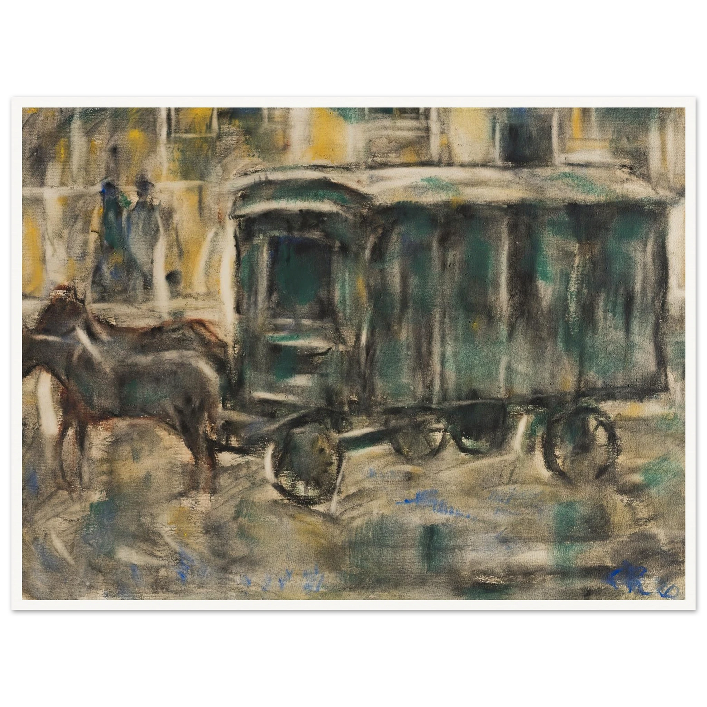 Möbelwagen (1919) Art Print | Christian Rohlfs - Framed Poster - 30x40 cm / 12x16″ - Black frame